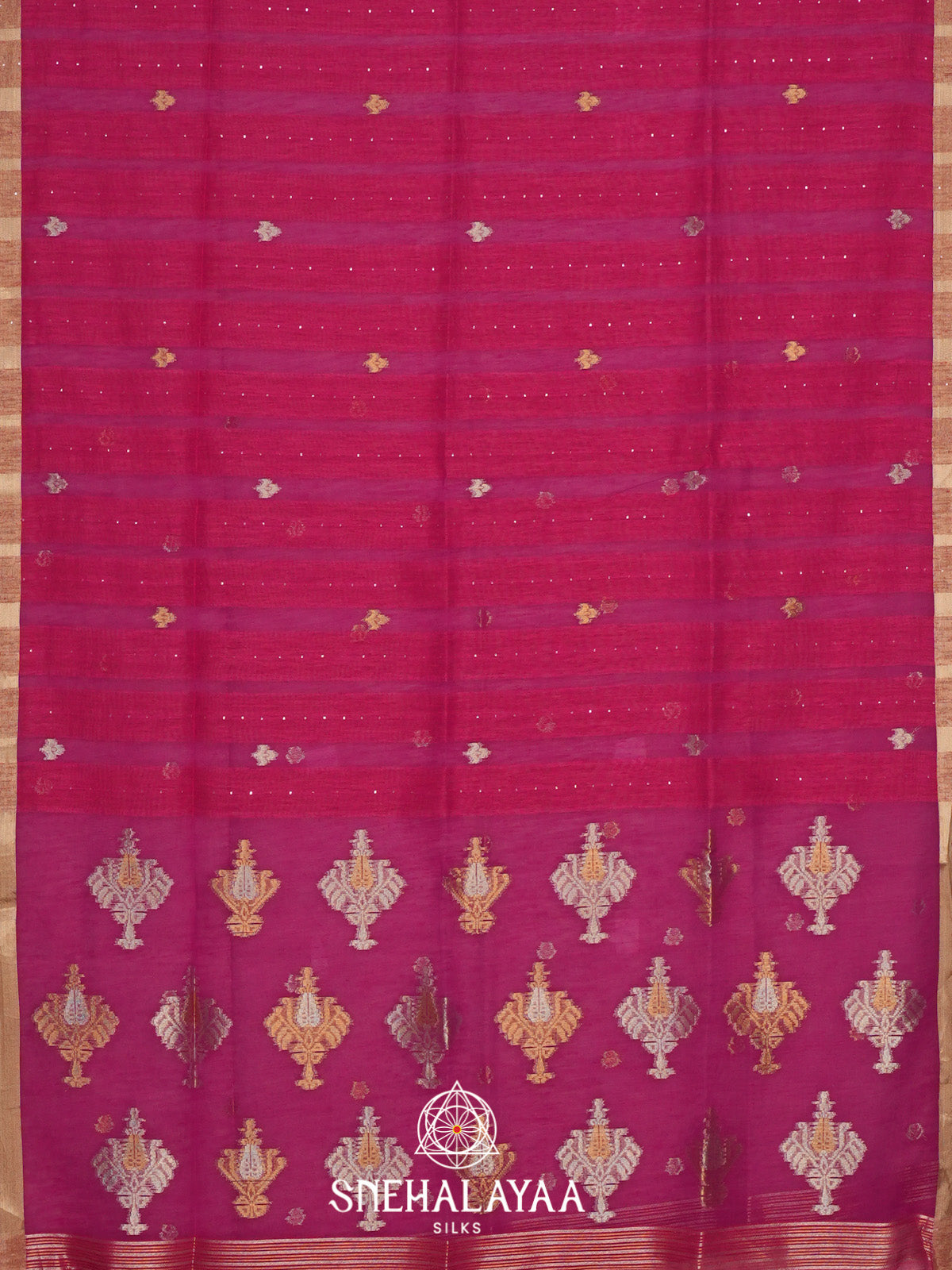 Ruby Pink Organza Saree