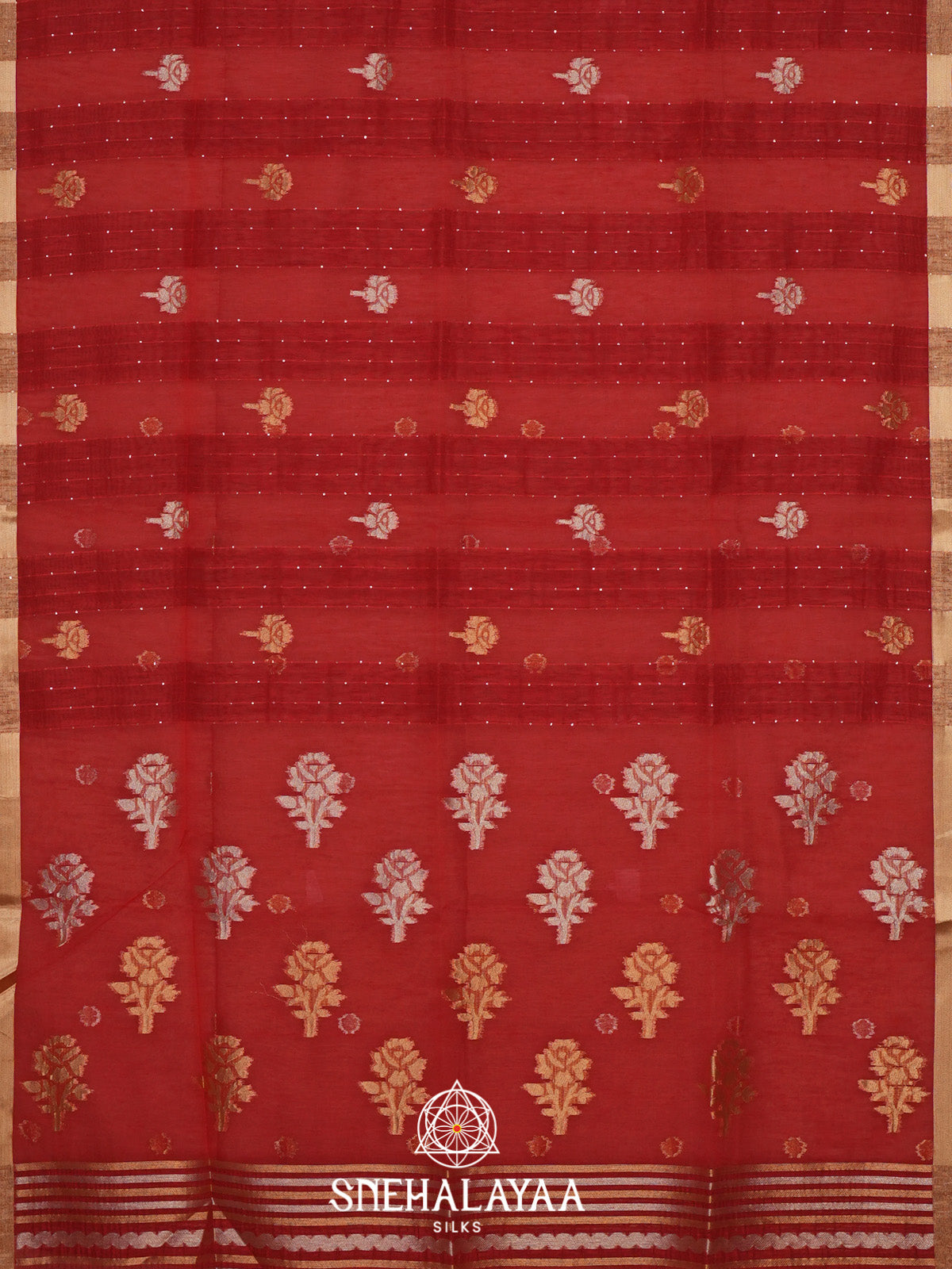 Red Organza Saree