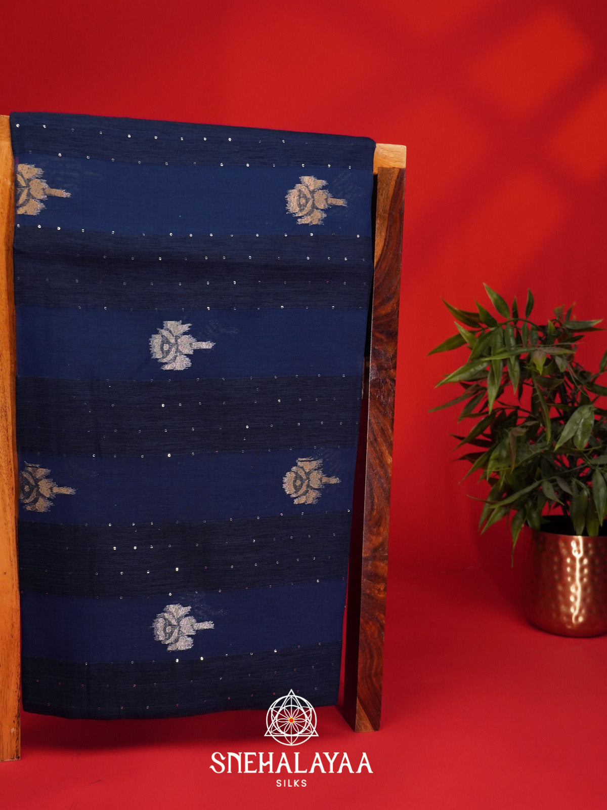 Ink Blue Organza Saree