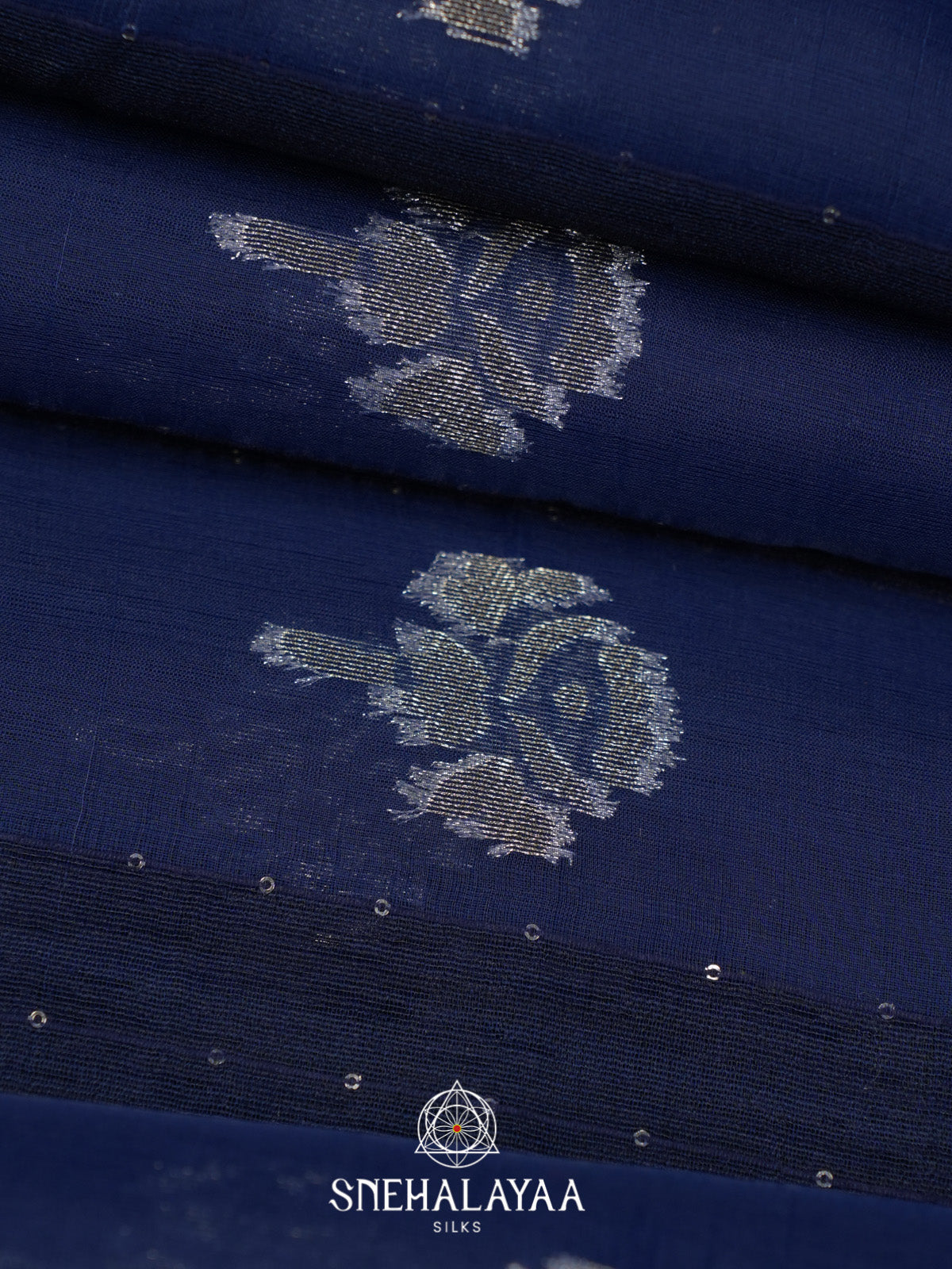 Ink Blue Organza Saree