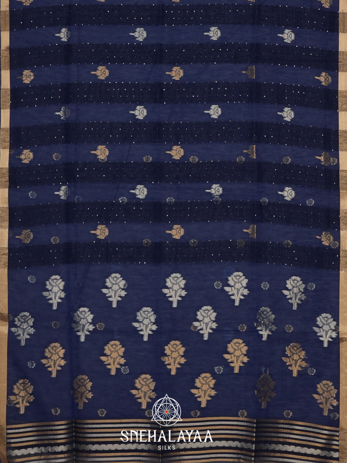 Ink Blue Organza Saree