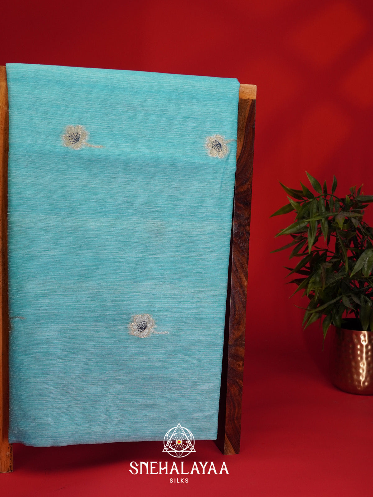 Aqua Blue Matka Tussar Saree