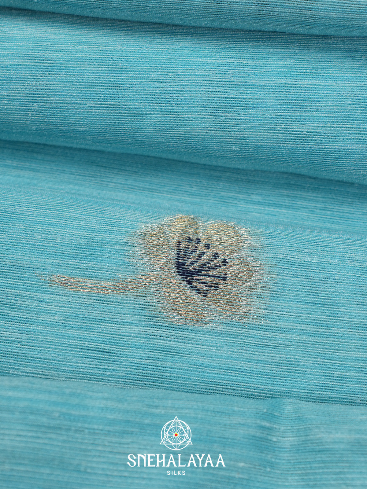 Aqua Blue Matka Tussar Saree