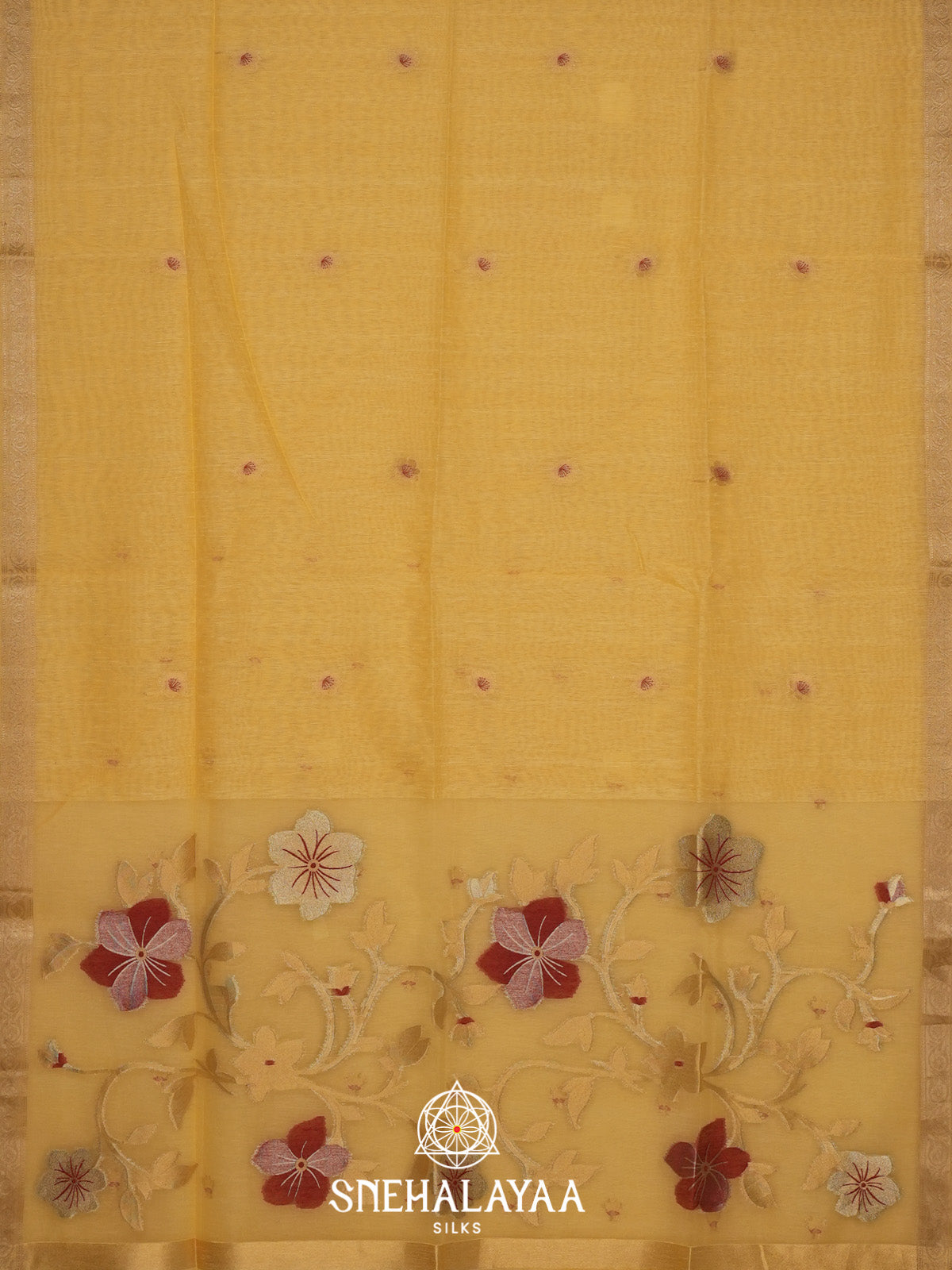 Yellow Matka Tussar Saree
