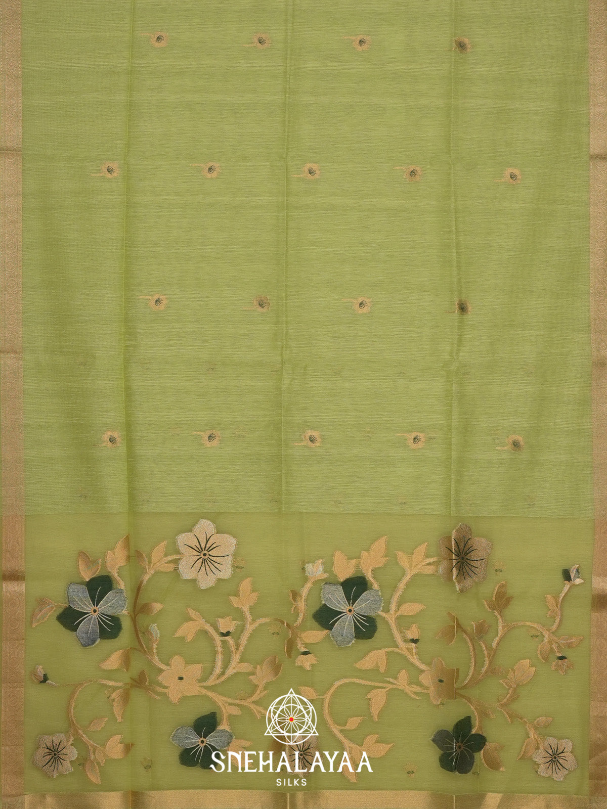 Green Matka Tussar Saree