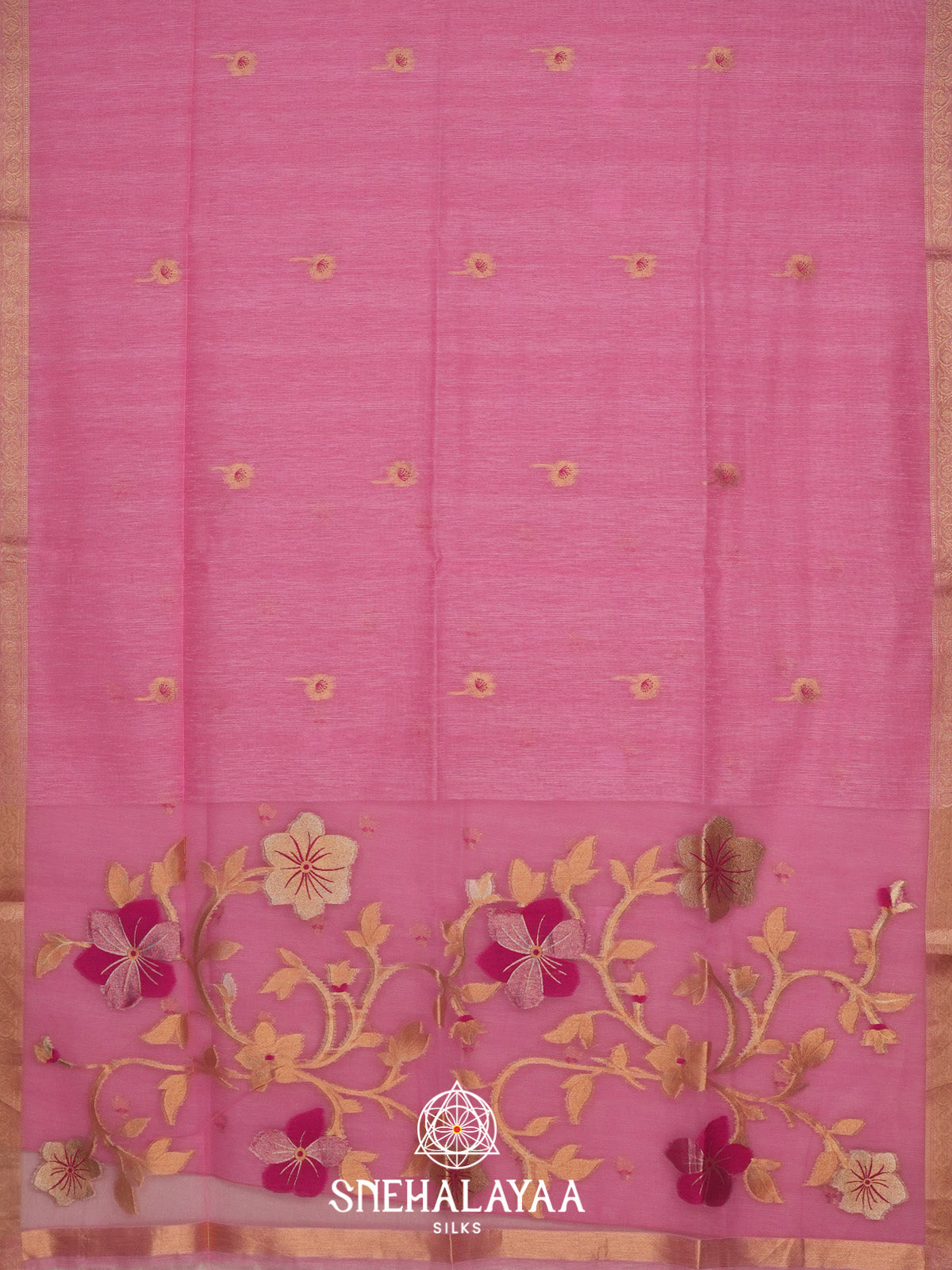 Pink Matka Tussar Saree