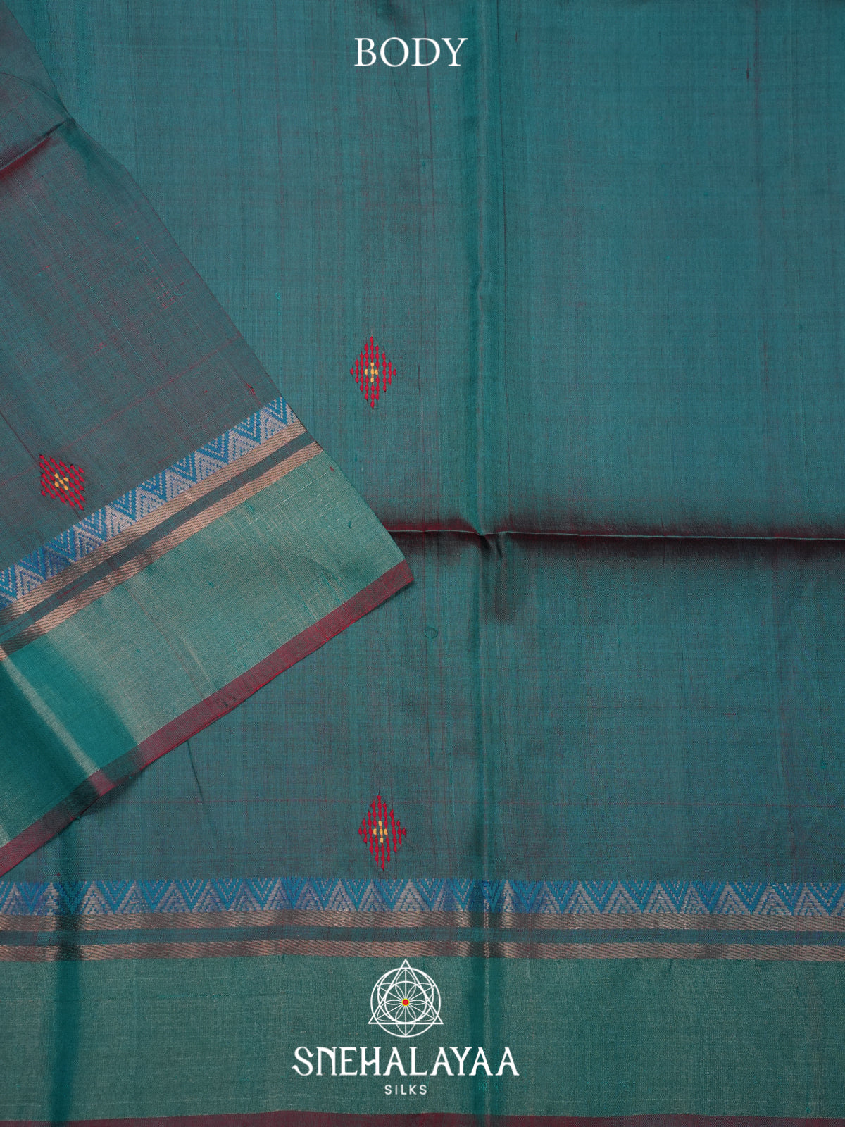 Teal Green Behrampuri Silk Saree