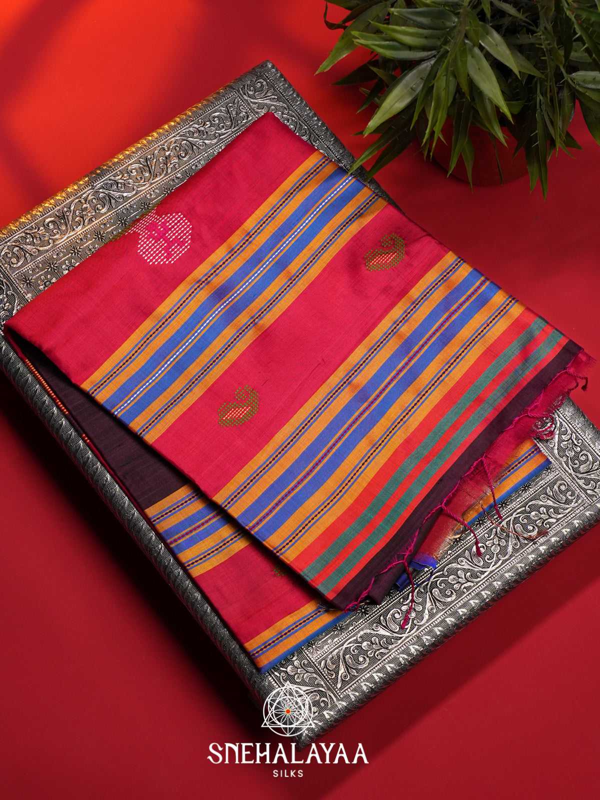 Plum Behrampuri Silk Saree