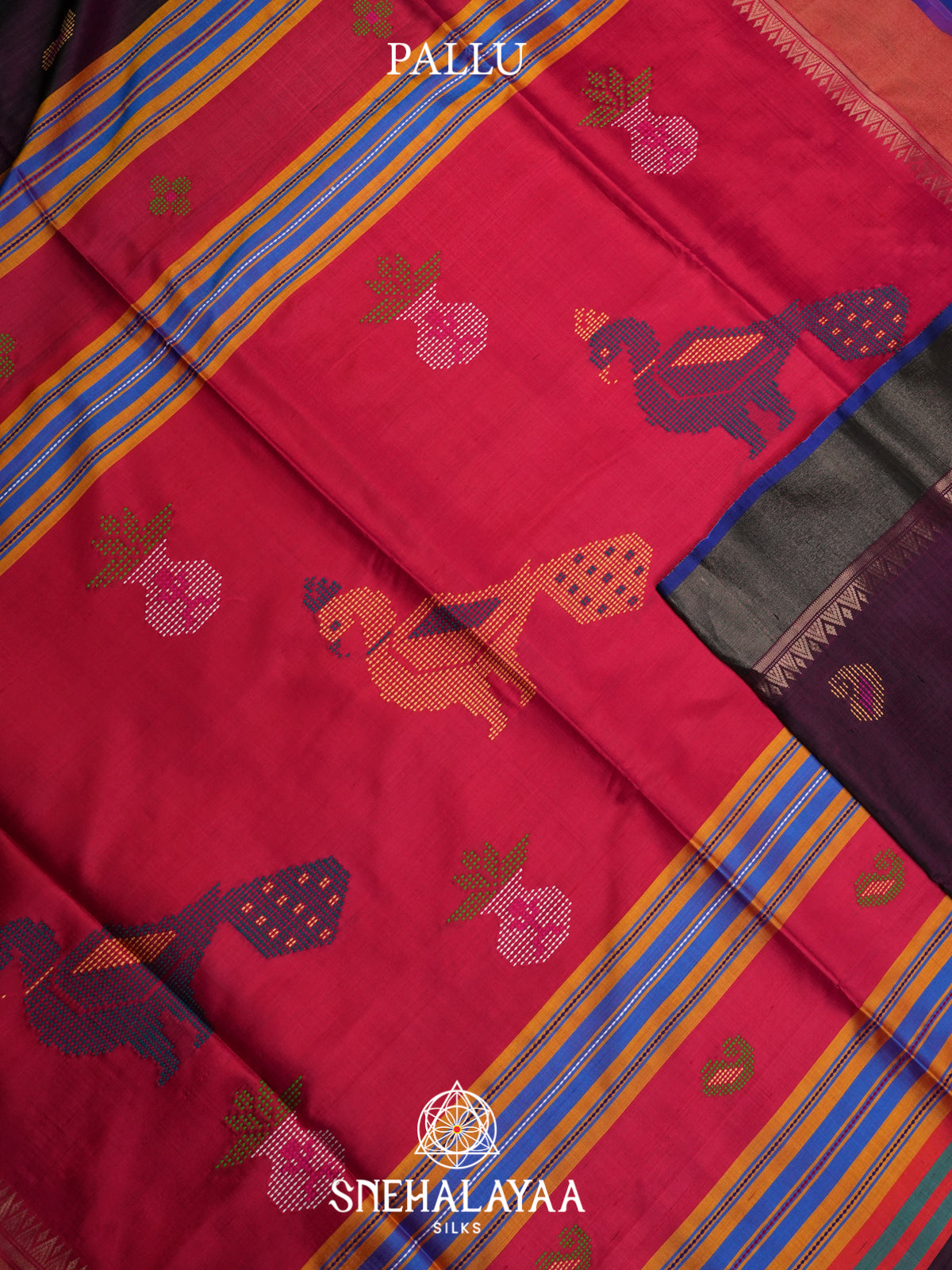 Plum Behrampuri Silk Saree