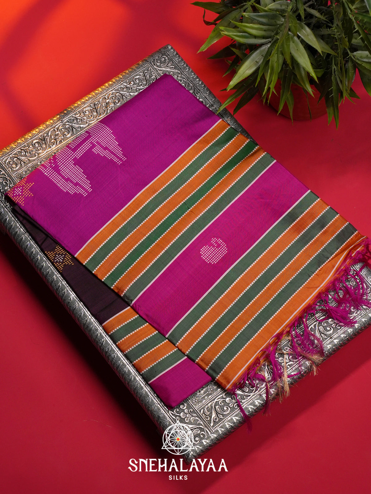 Purple Behrampuri Silk Saree