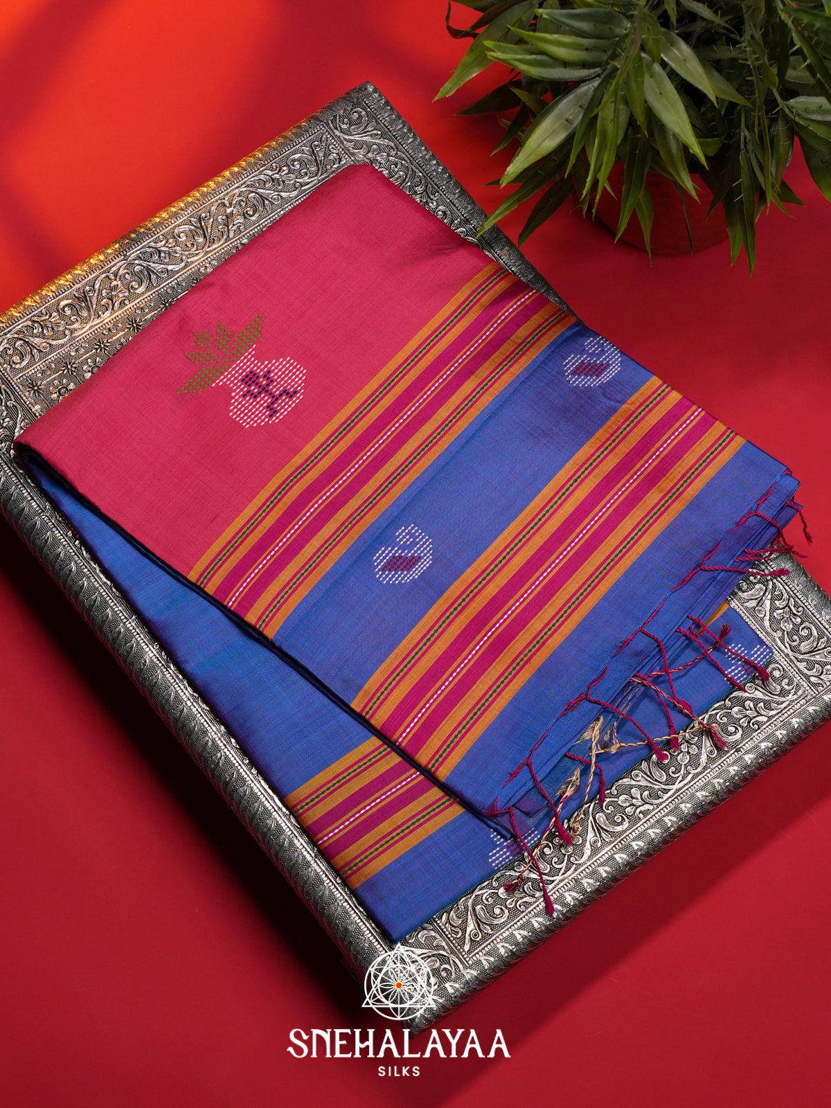 Blue Behrampuri Silk Saree