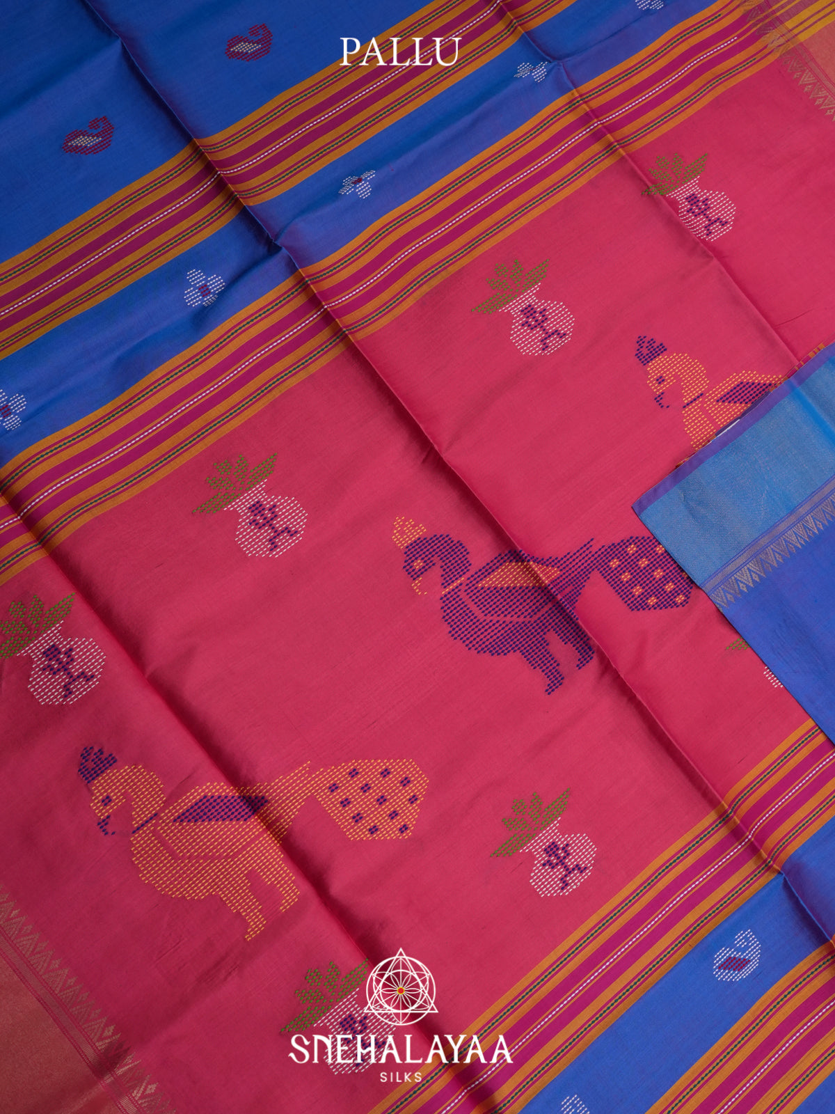 Blue Behrampuri Silk Saree