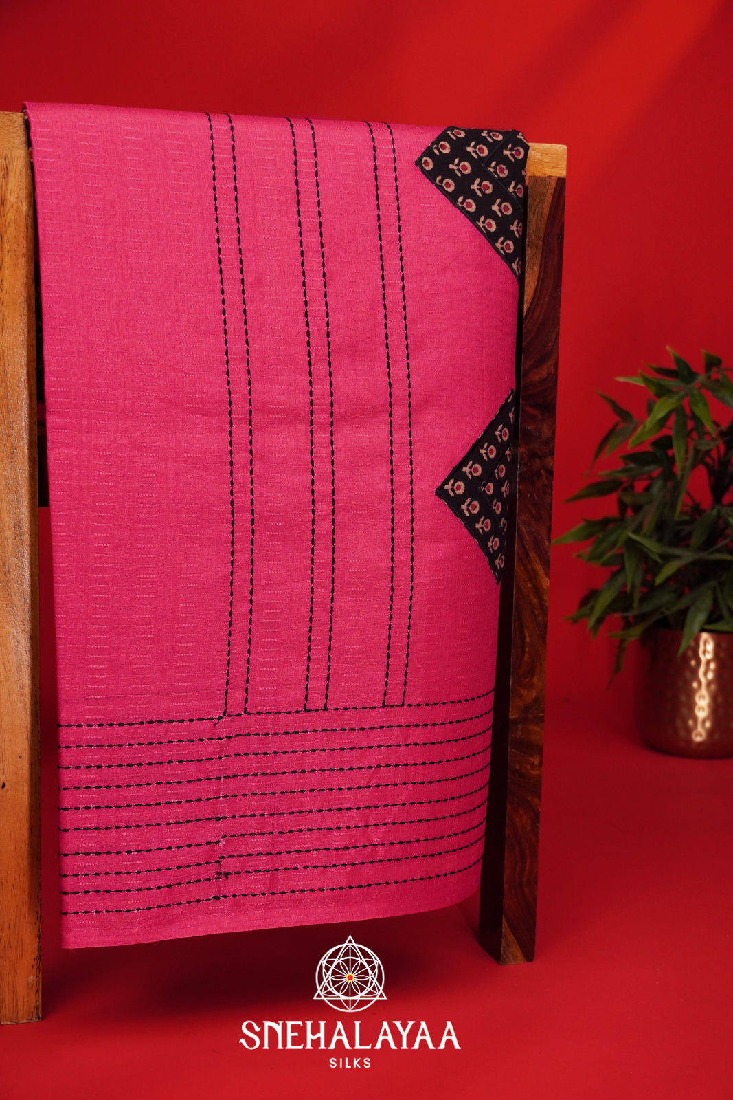 Pink Tussar Saree