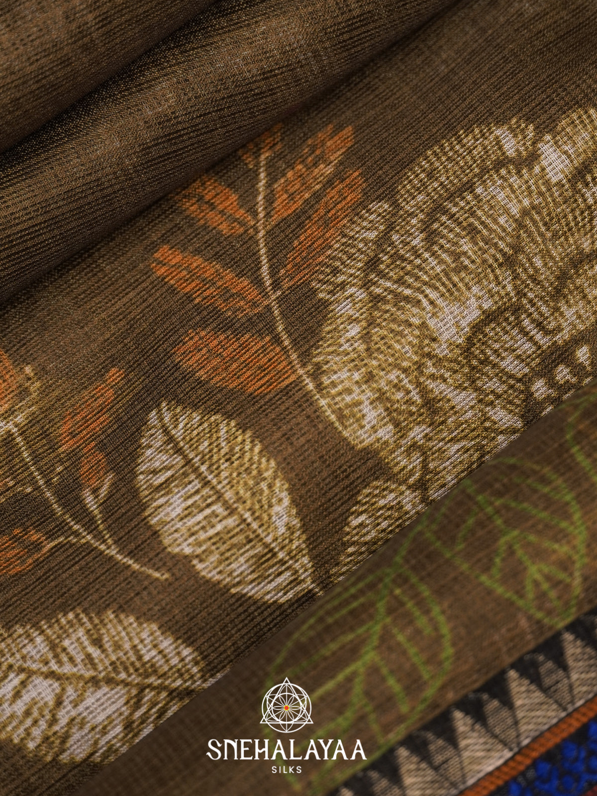 Olive Green Kota Saree