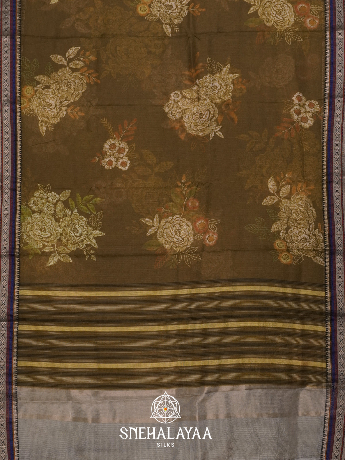 Olive Green Kota Saree