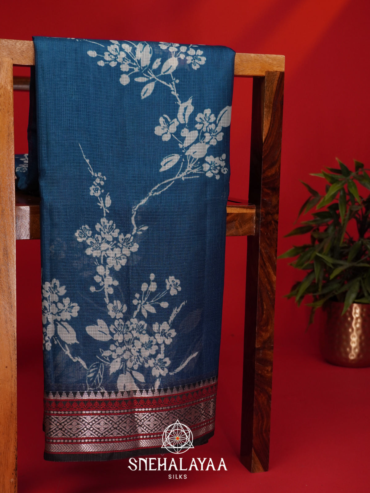 Teal Blue Kota Saree