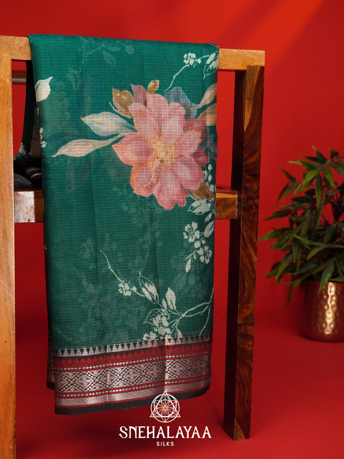 Teal Green Kota Saree