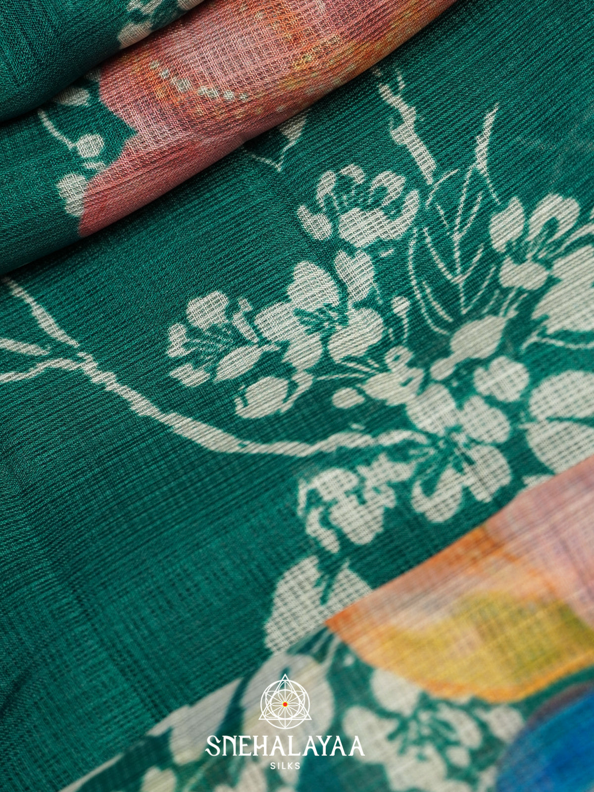 Teal Green Kota Saree