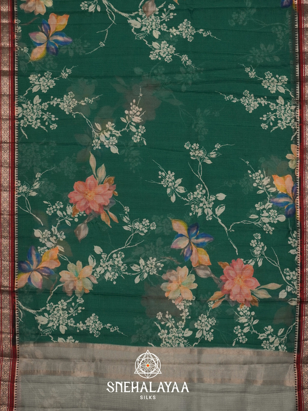Teal Green Kota Saree