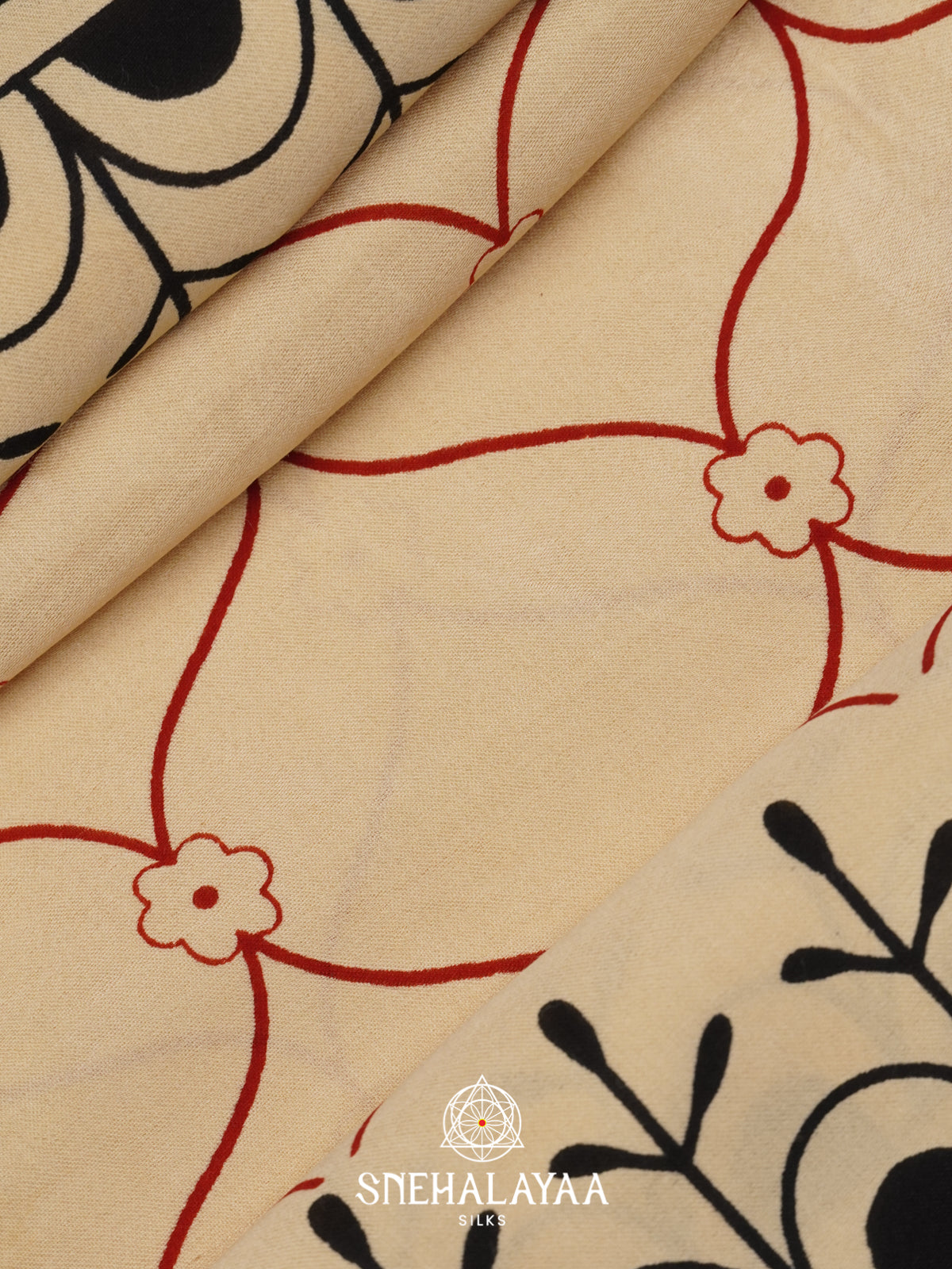 Cream Modal Silk Saree