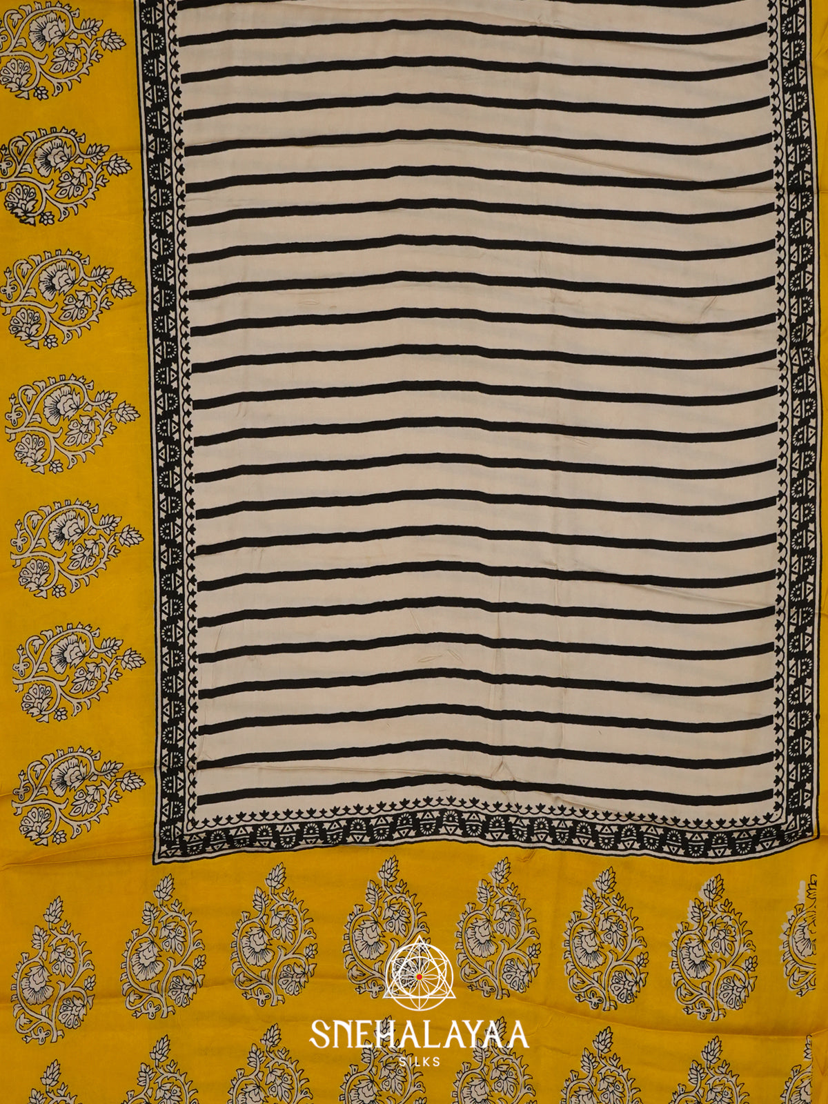 Beige With Yellow Border Modal Silk Saree