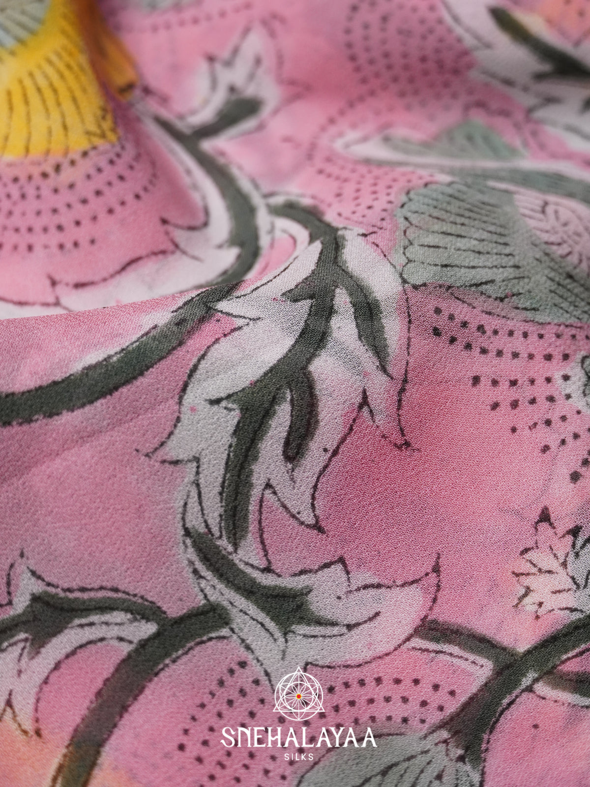 Pink Georgette Saree