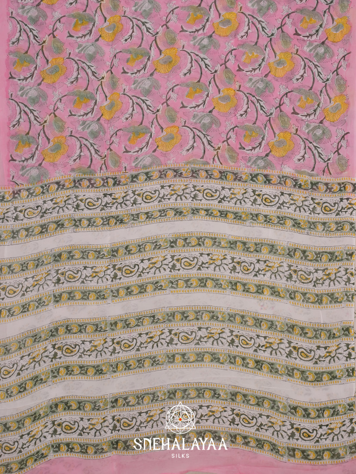 Pink Georgette Saree