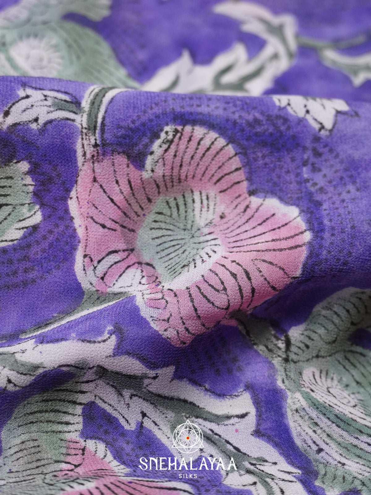 Violet Georgette Saree