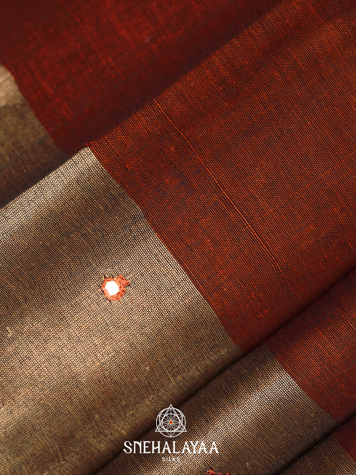 Burnt Orange Mul Cotton Saree