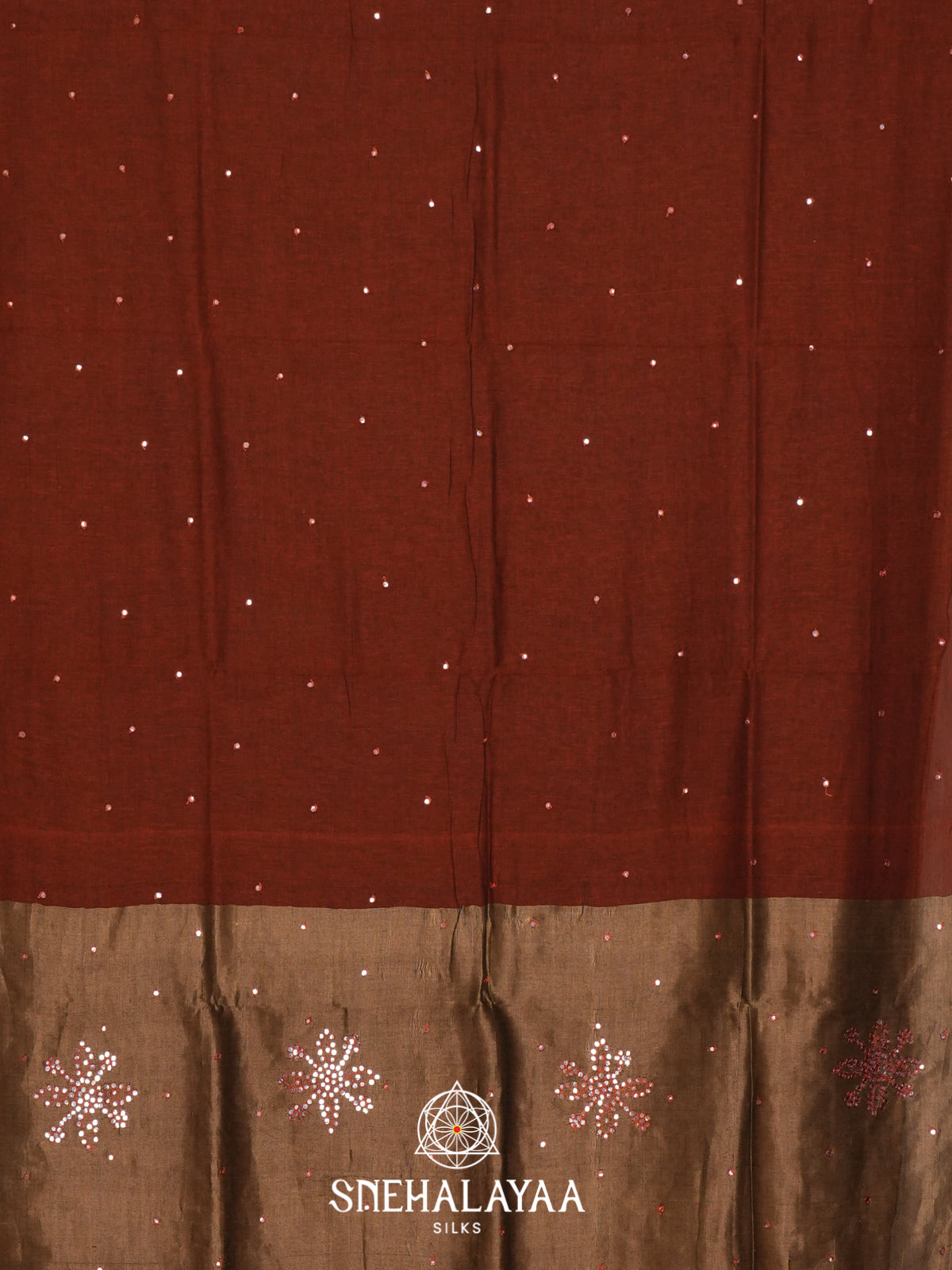 Burnt Orange Mul Cotton Saree