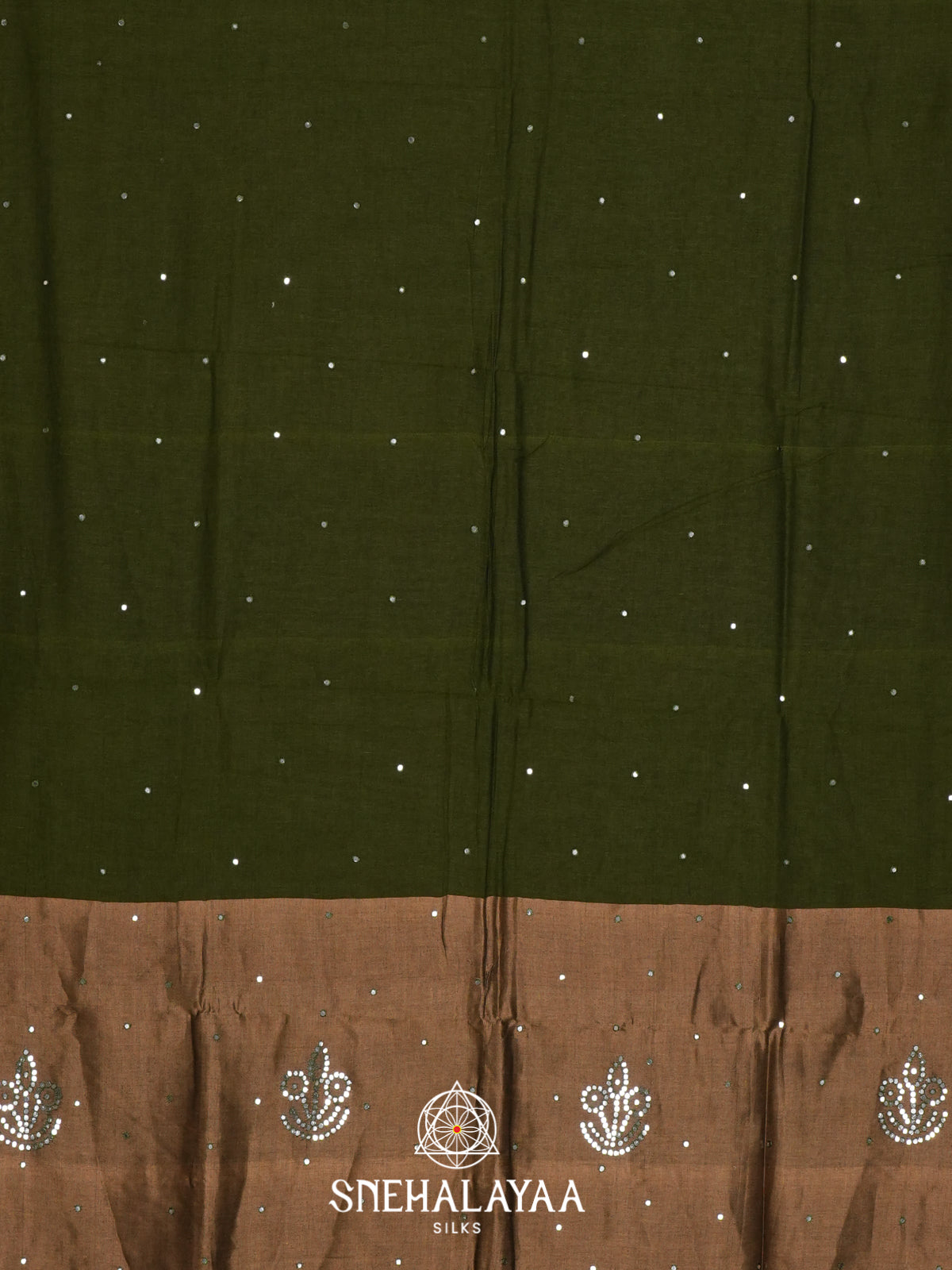 Olive Green Mul Cotton Saree