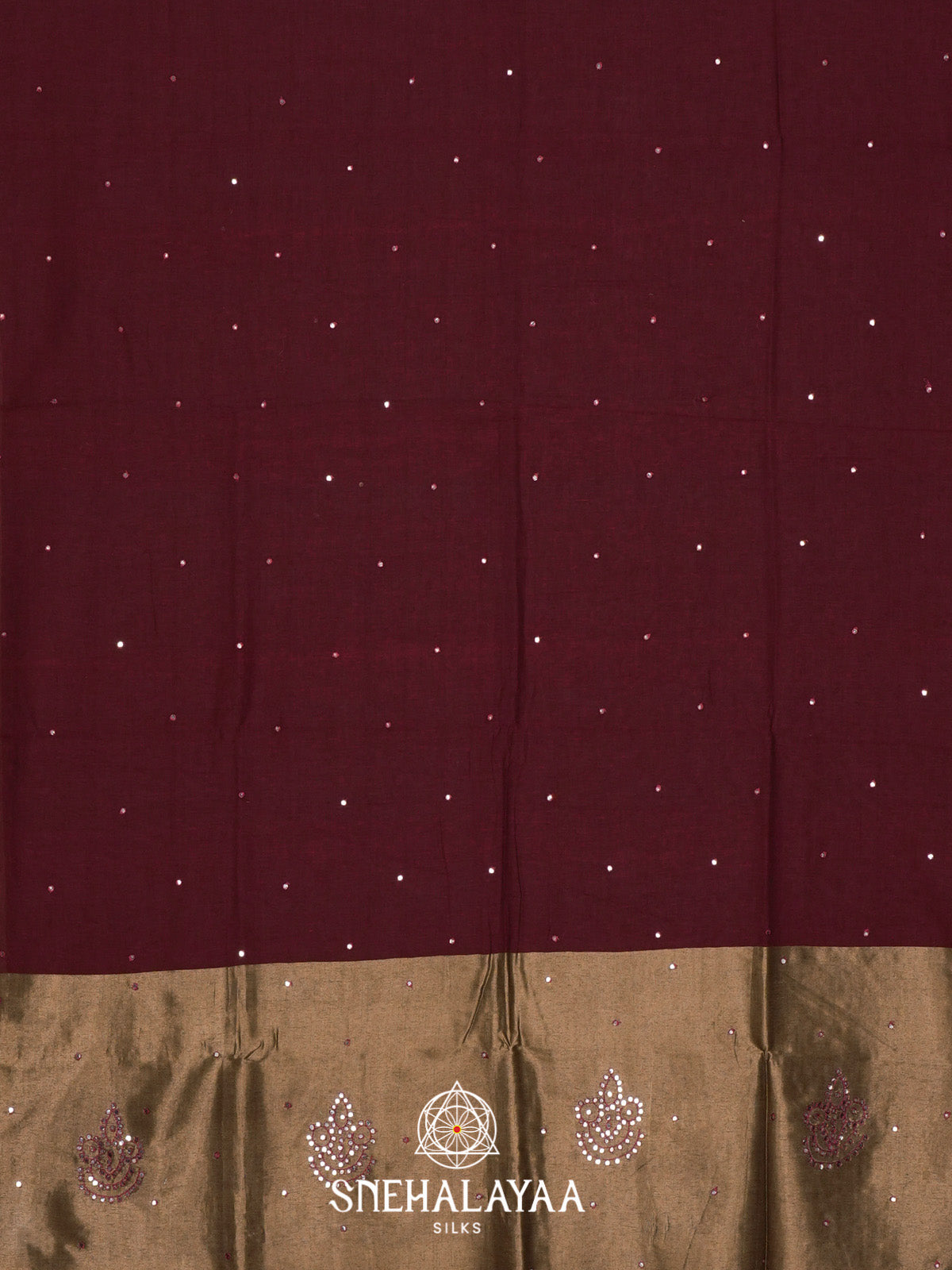 Maroon Mul Cotton Saree