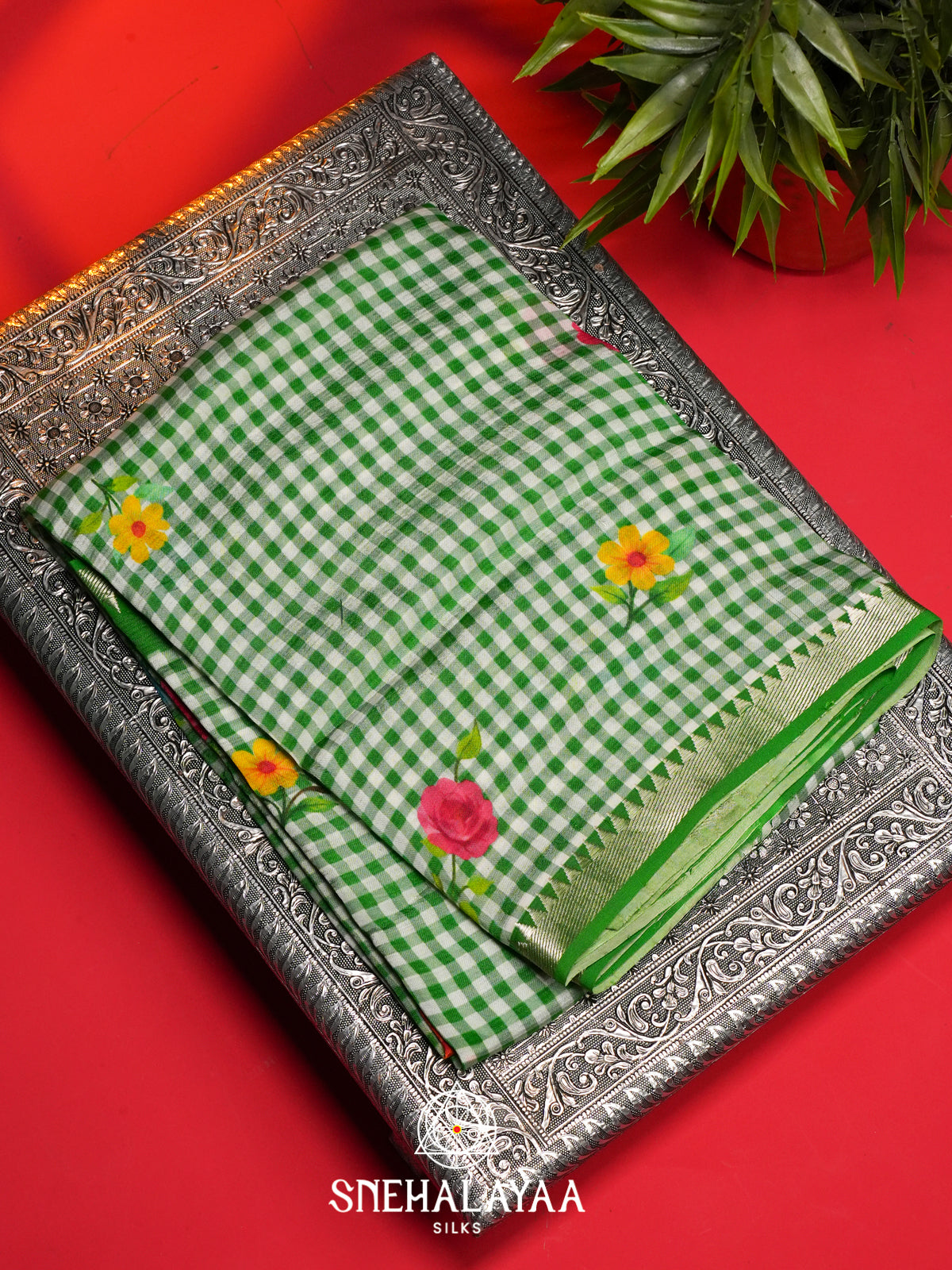 Green Mangalagiri Silk Cotton Saree