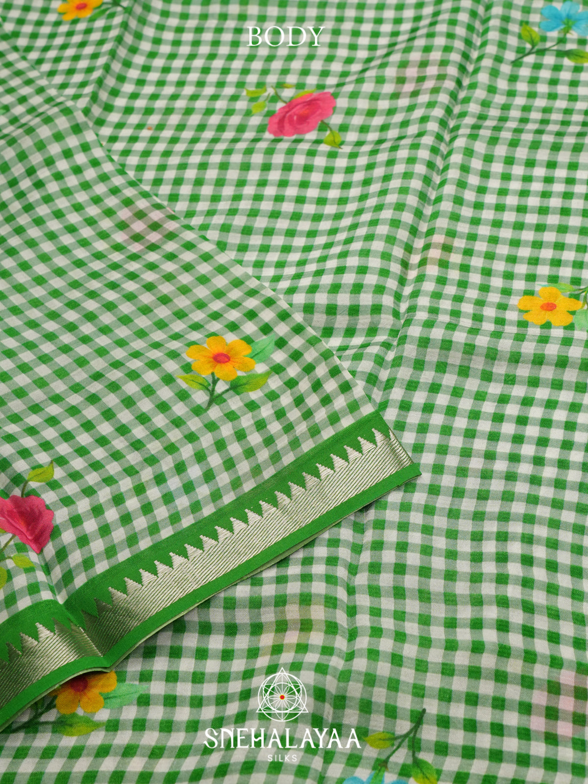 Green Mangalagiri Silk Cotton Saree
