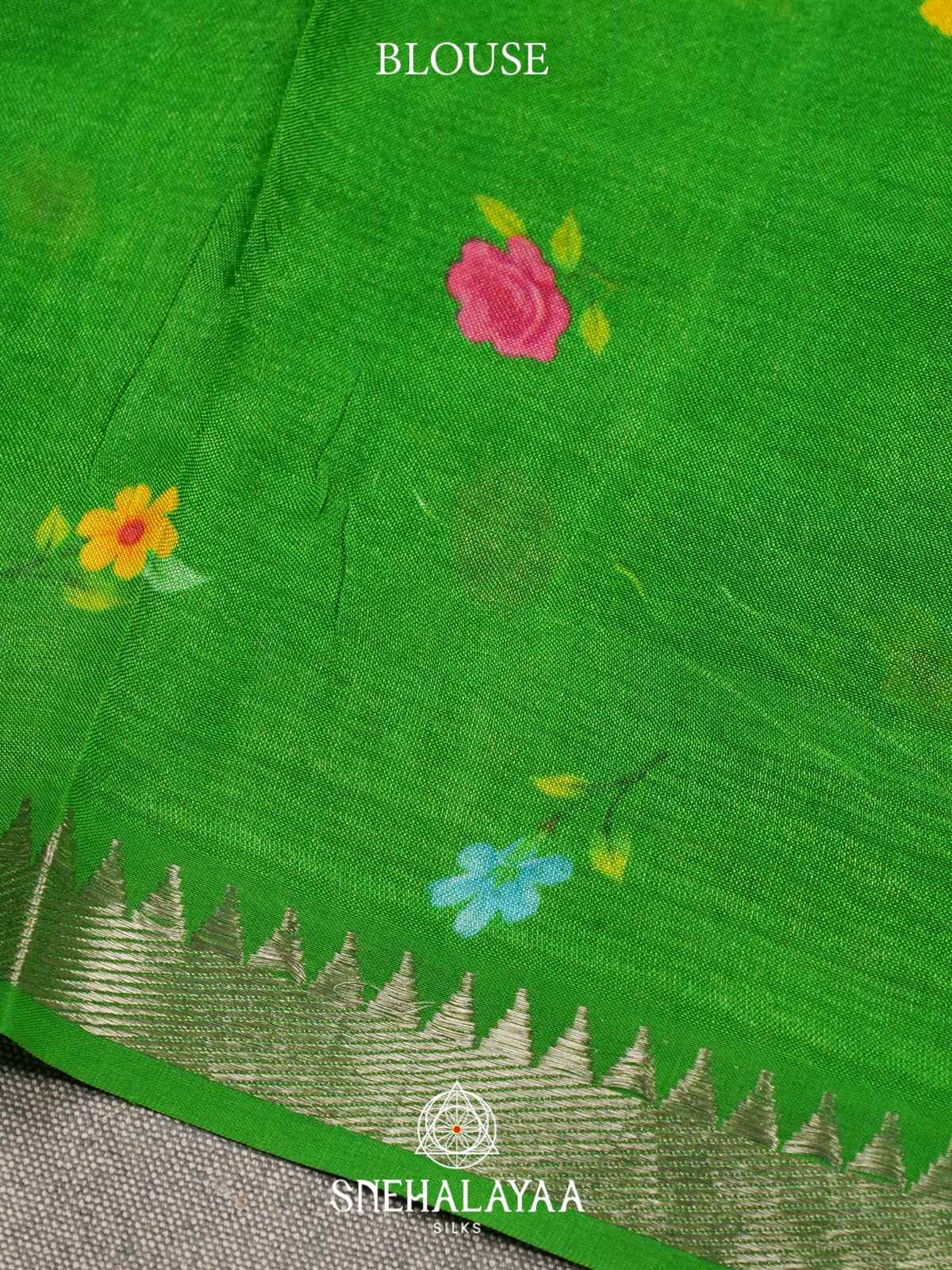 Green Mangalagiri Silk Cotton Saree