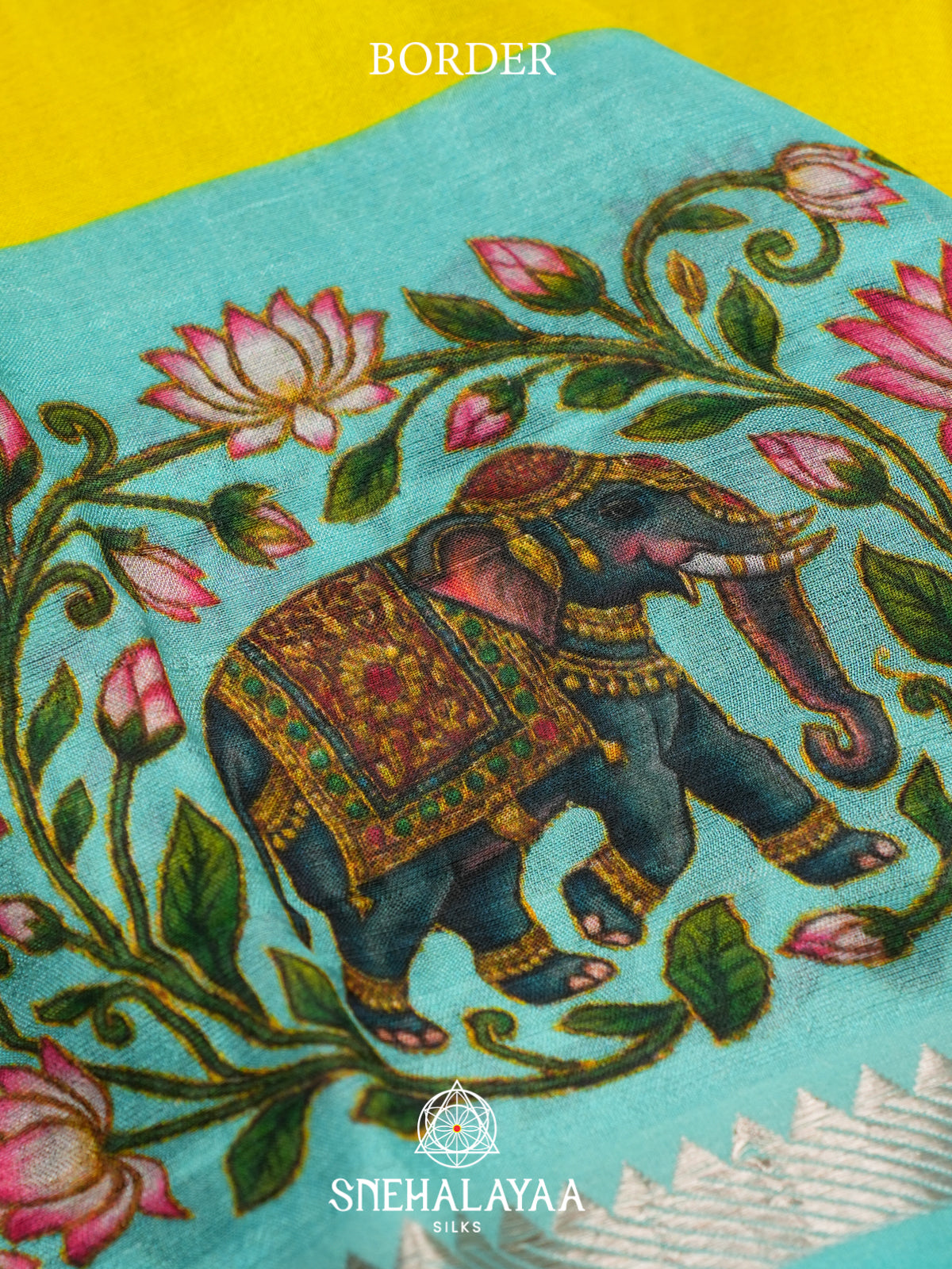 Lemon Yellow Mangalagiri Silk Cotton Saree