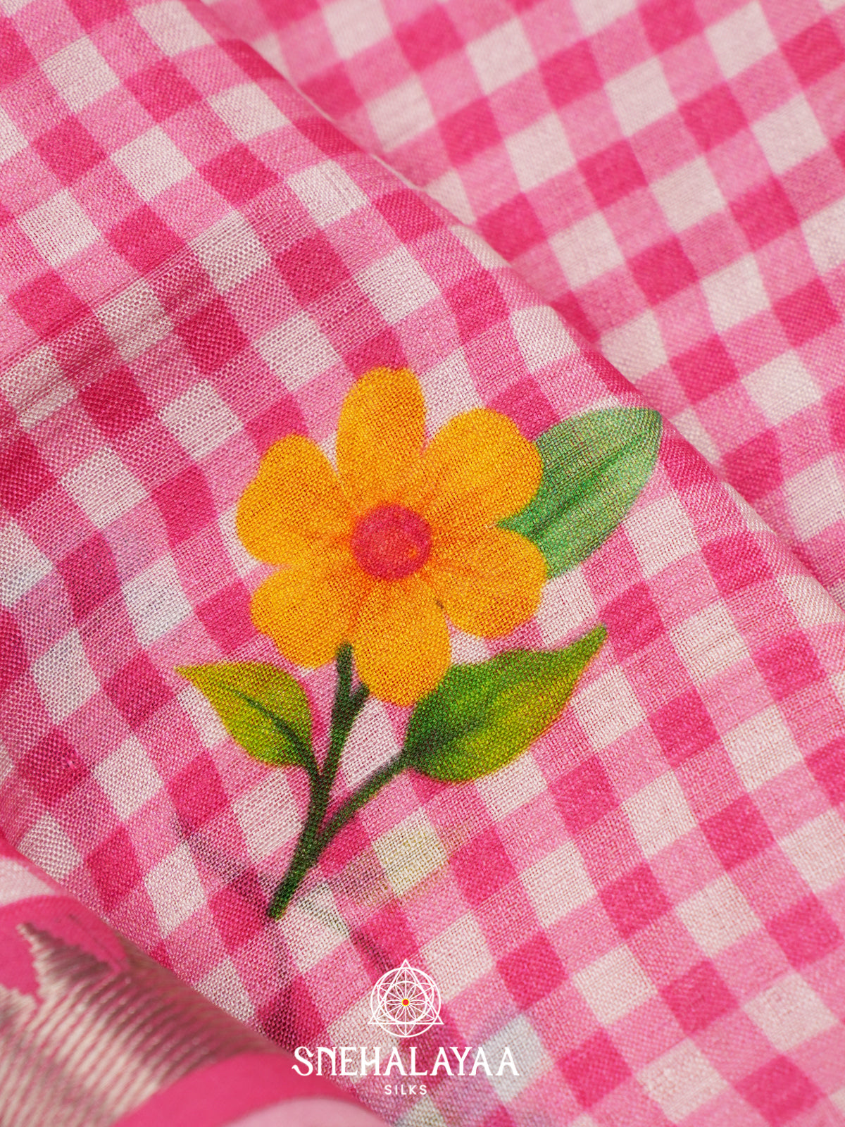 Pink Mangalagiri Silk Cotton Saree