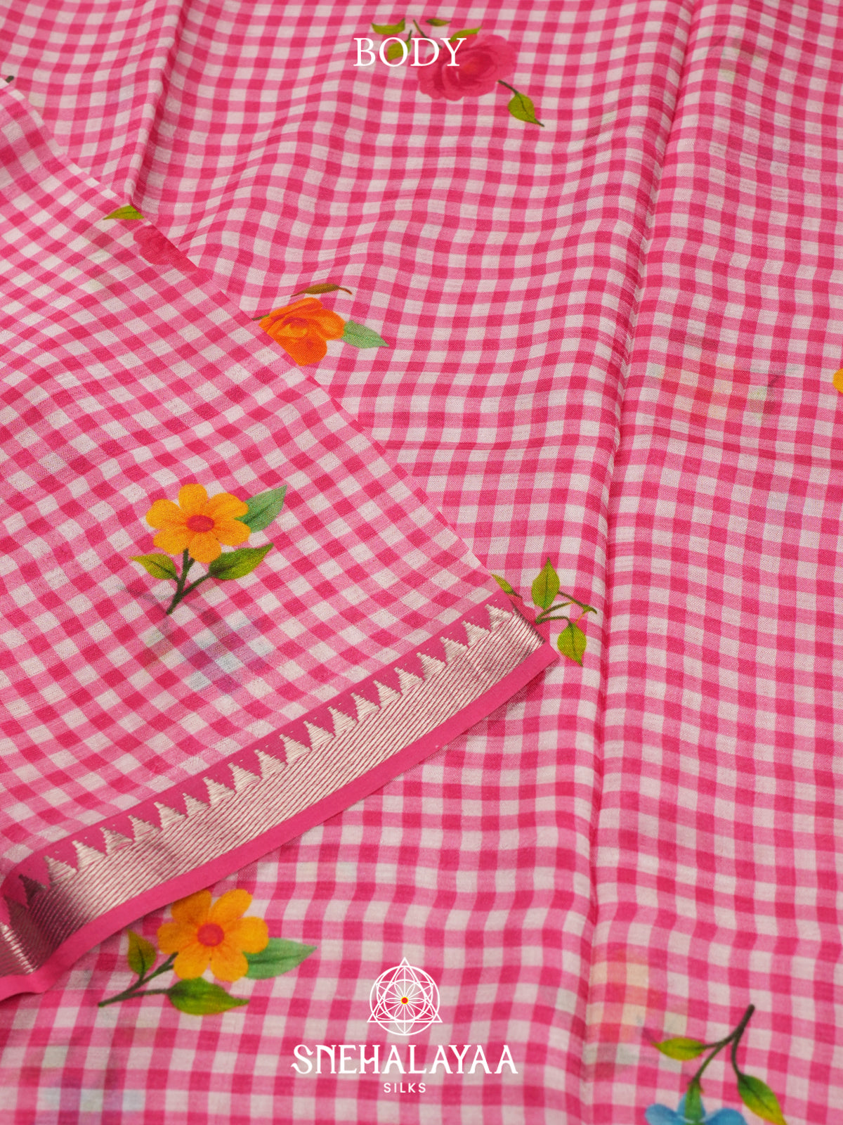 Pink Mangalagiri Silk Cotton Saree