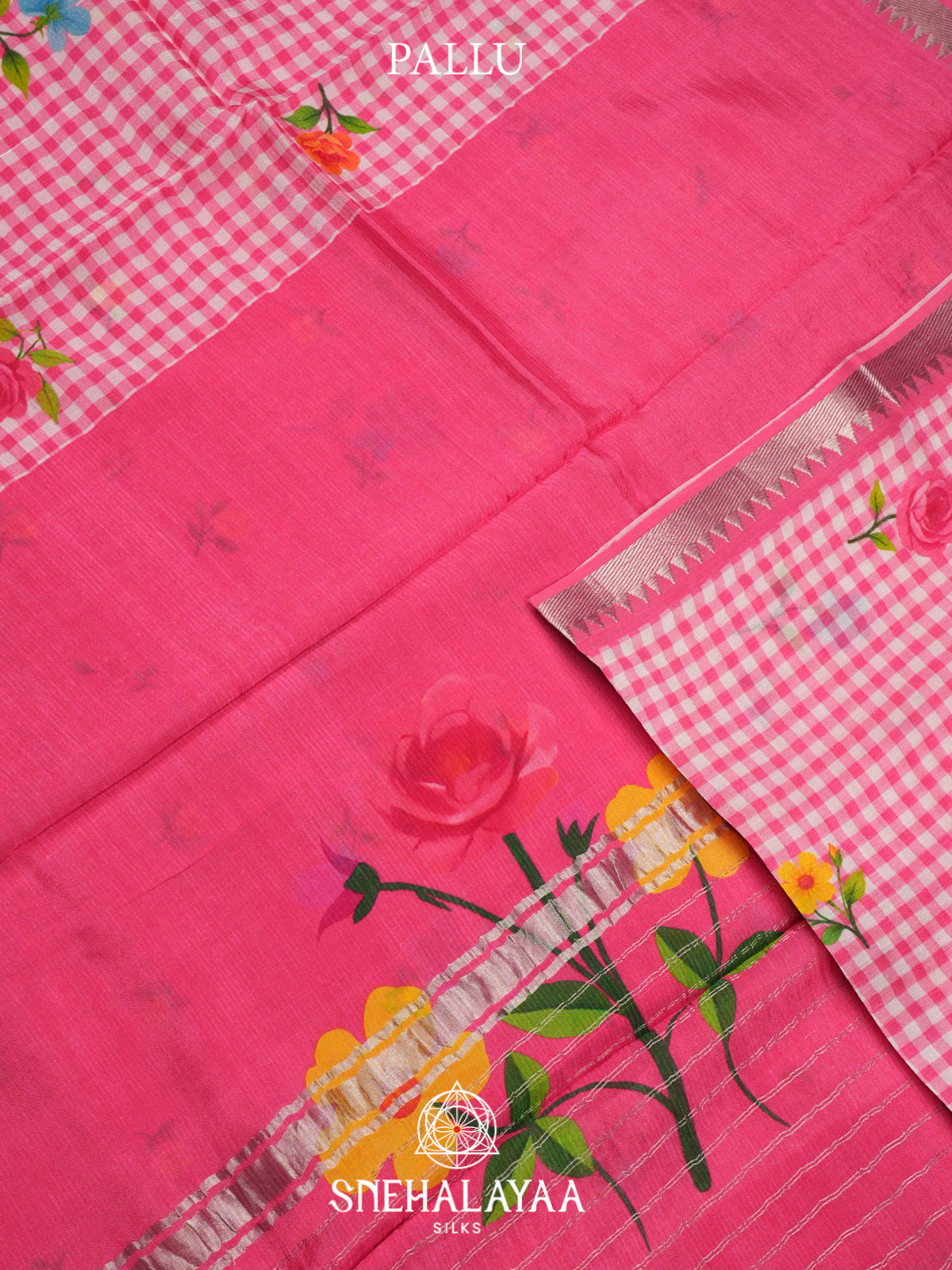 Pink Mangalagiri Silk Cotton Saree