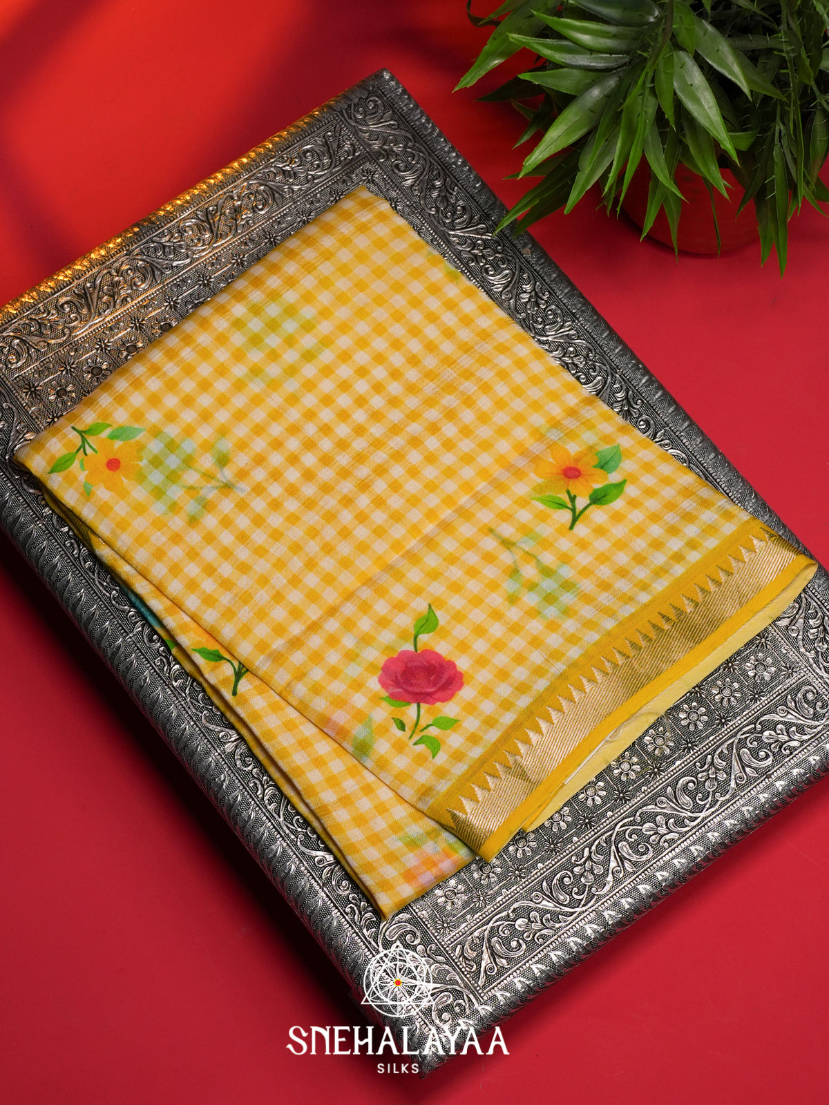 Yellow Mangalagiri Silk Cotton Saree