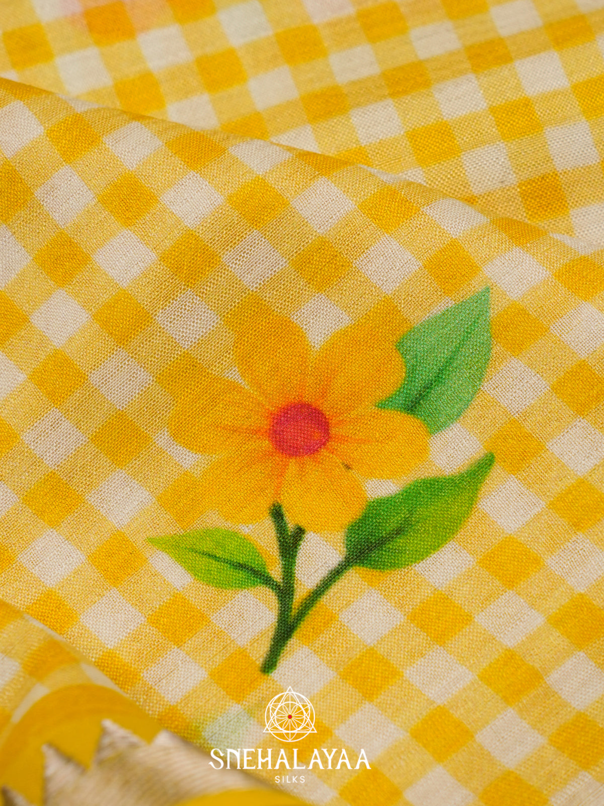 Yellow Mangalagiri Silk Cotton Saree