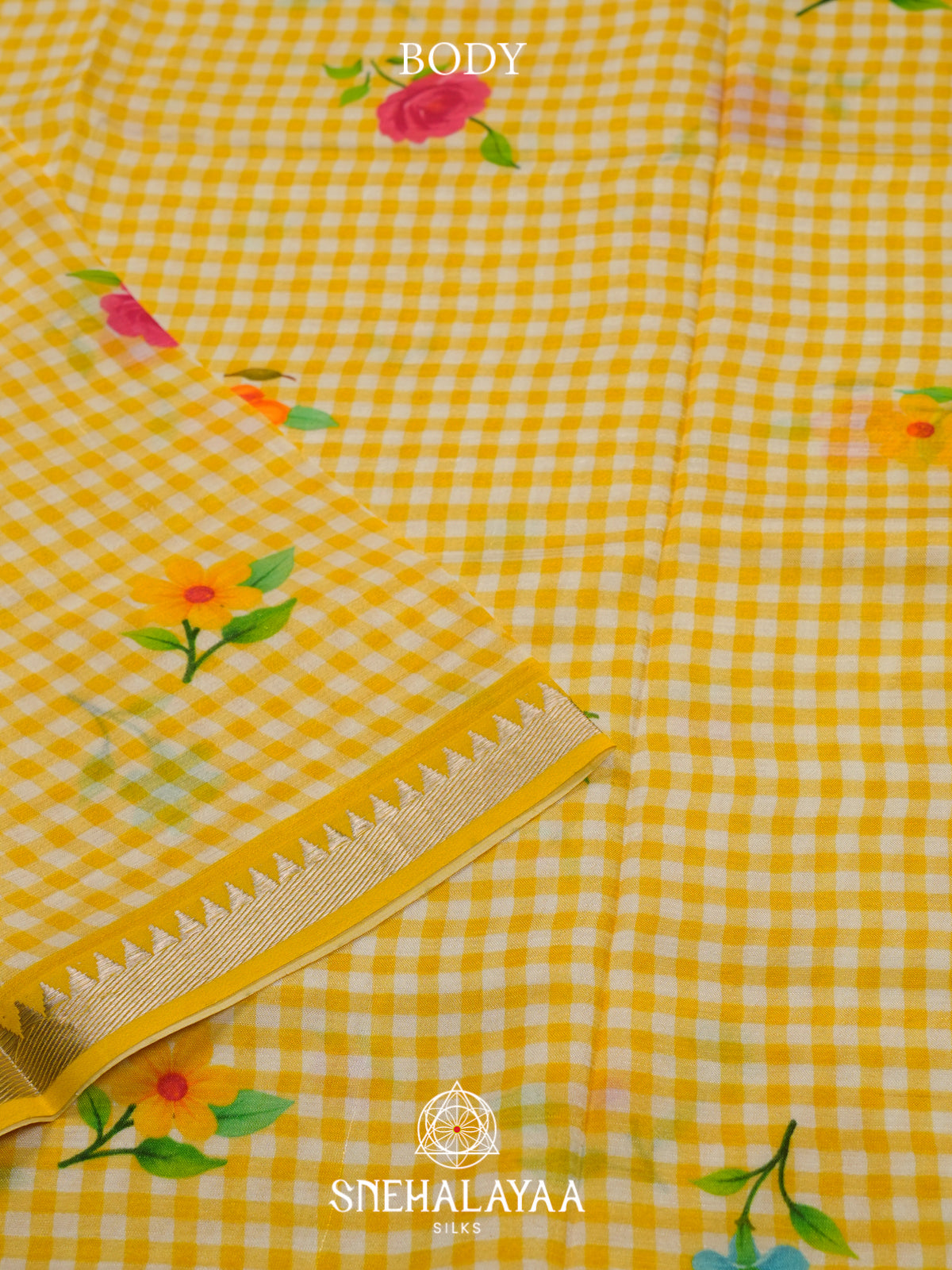Yellow Mangalagiri Silk Cotton Saree