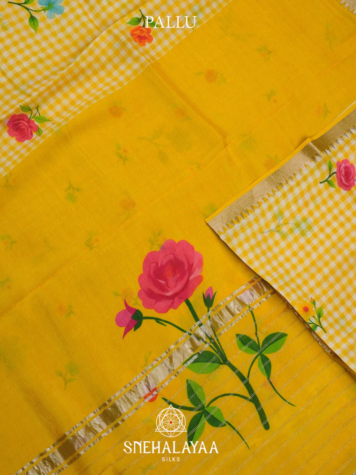 Yellow Mangalagiri Silk Cotton Saree