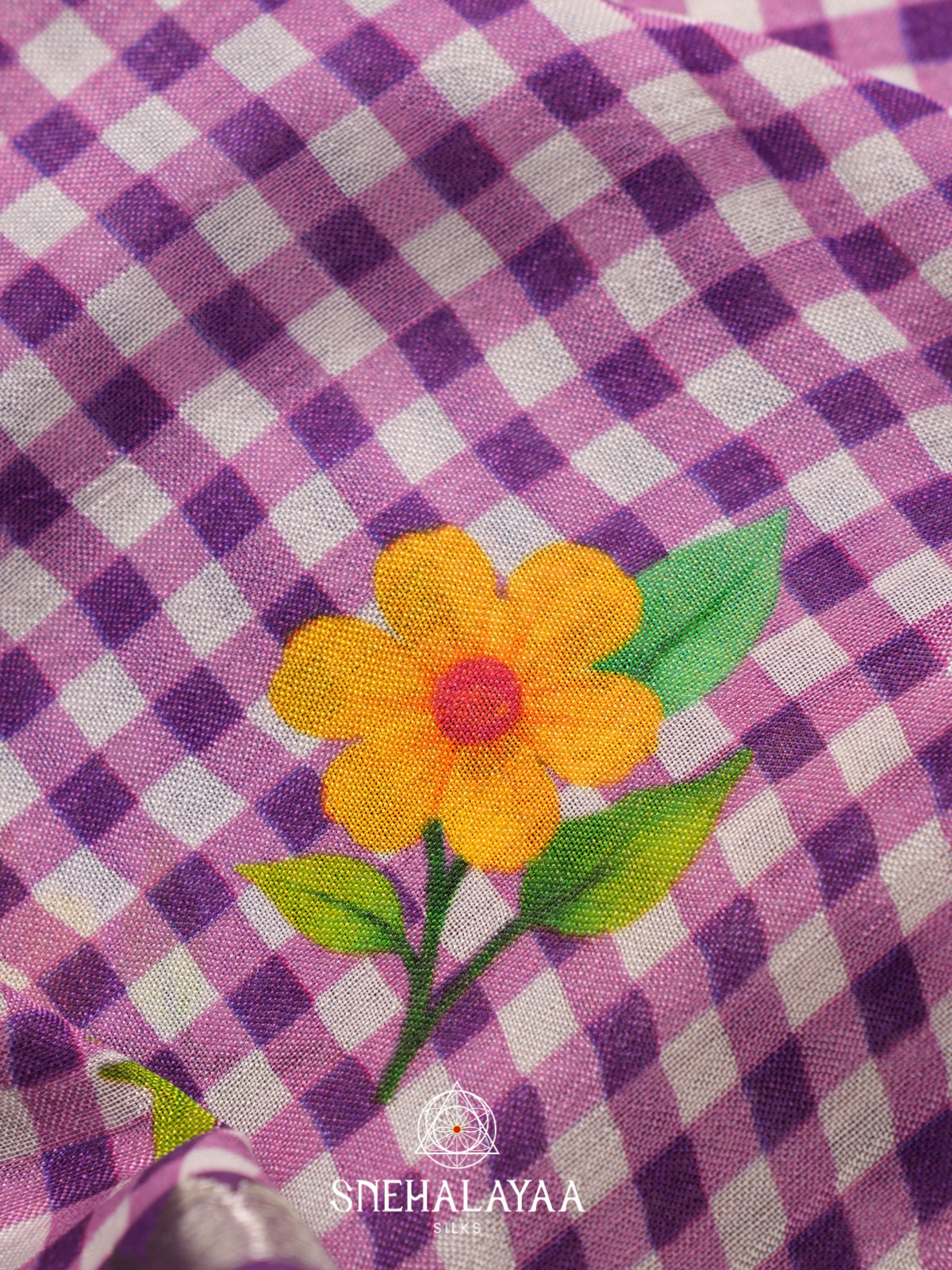 Purple Mangalagiri Silk Cotton Saree