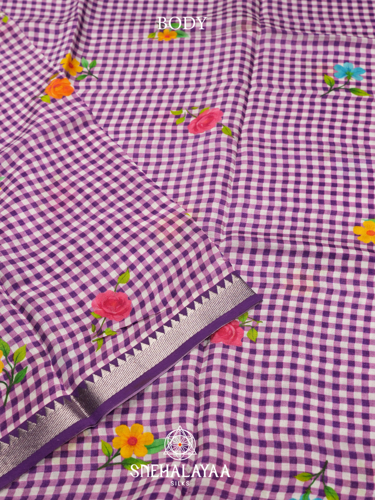 Purple Mangalagiri Silk Cotton Saree