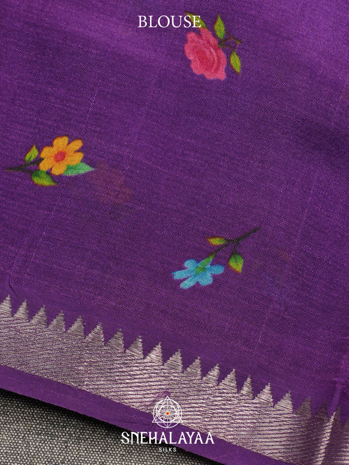 Purple Mangalagiri Silk Cotton Saree