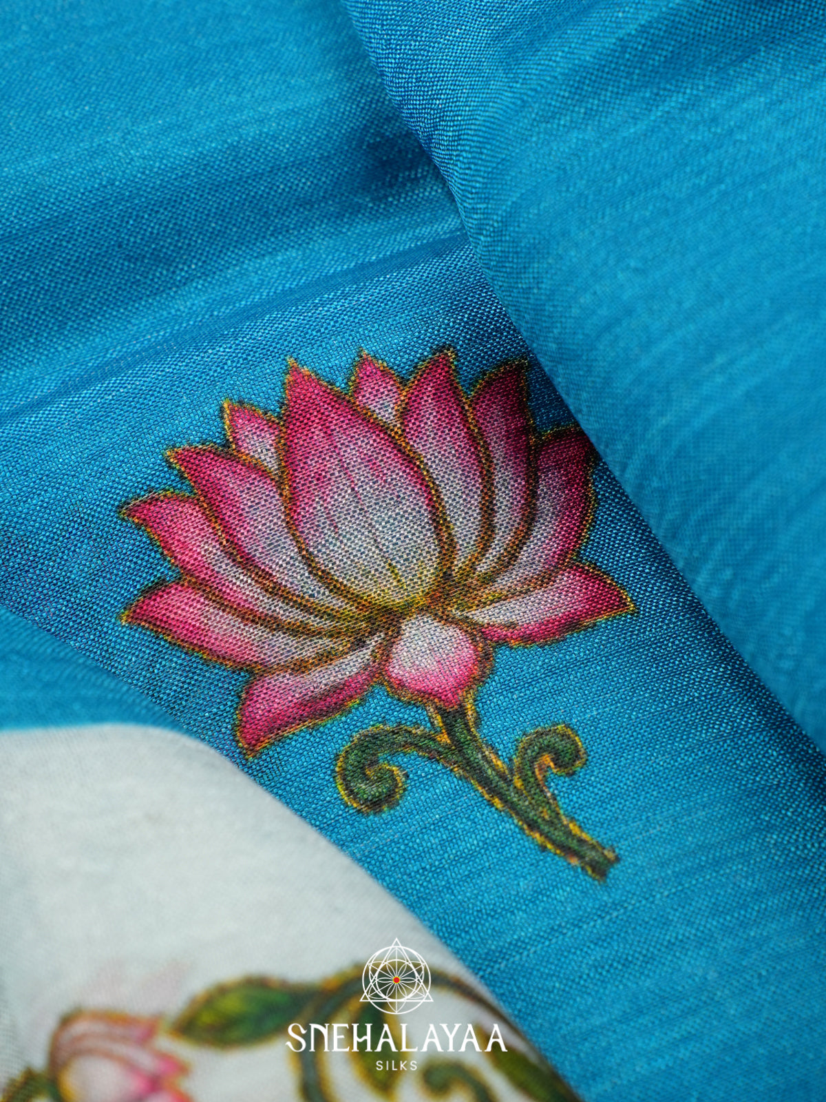 Sky Blue Mangalagiri Silk Cotton Saree