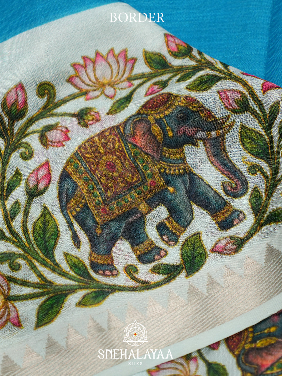 Sky Blue Mangalagiri Silk Cotton Saree