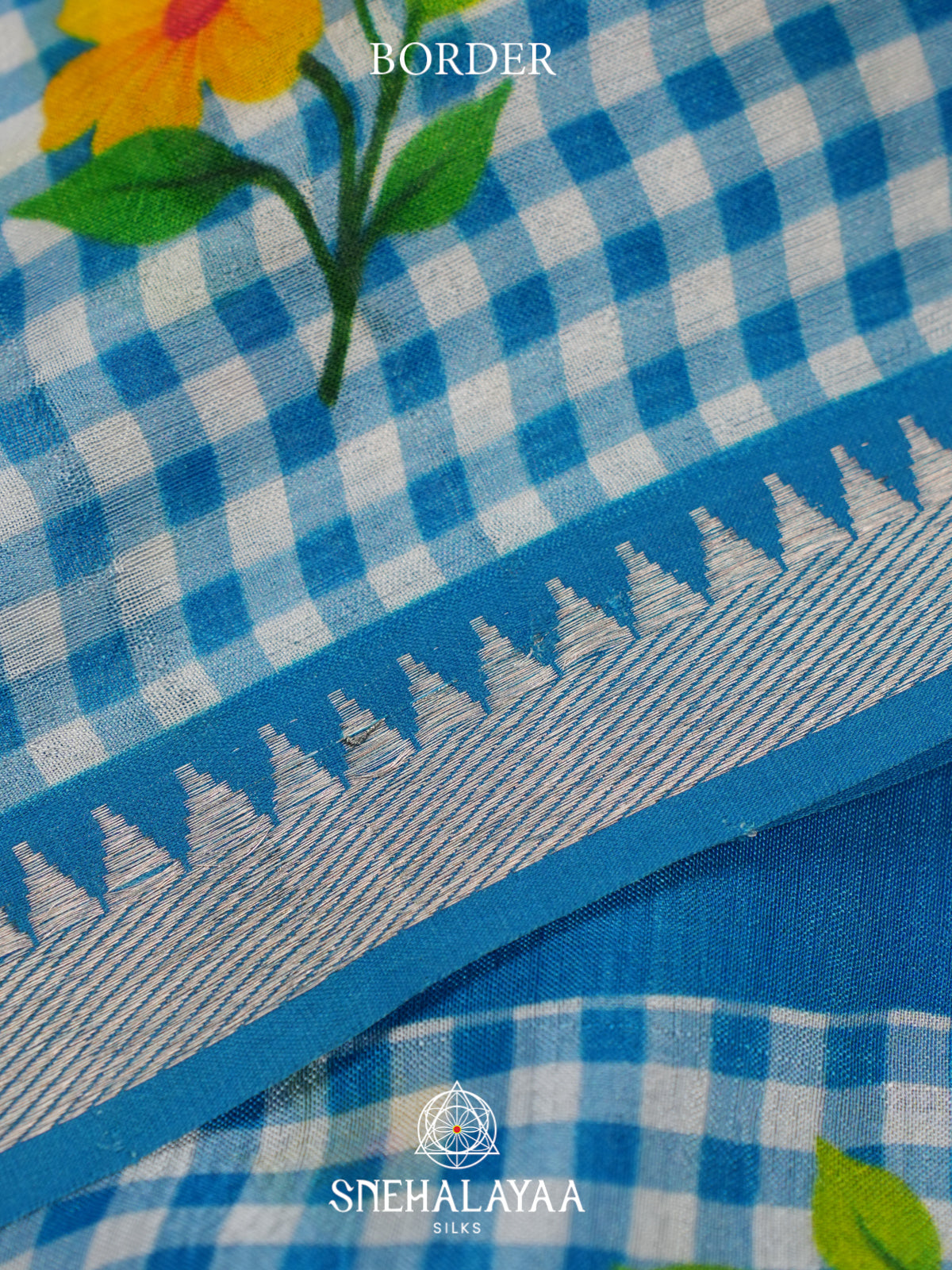 Teal Blue Mangalagiri Silk Cotton Saree