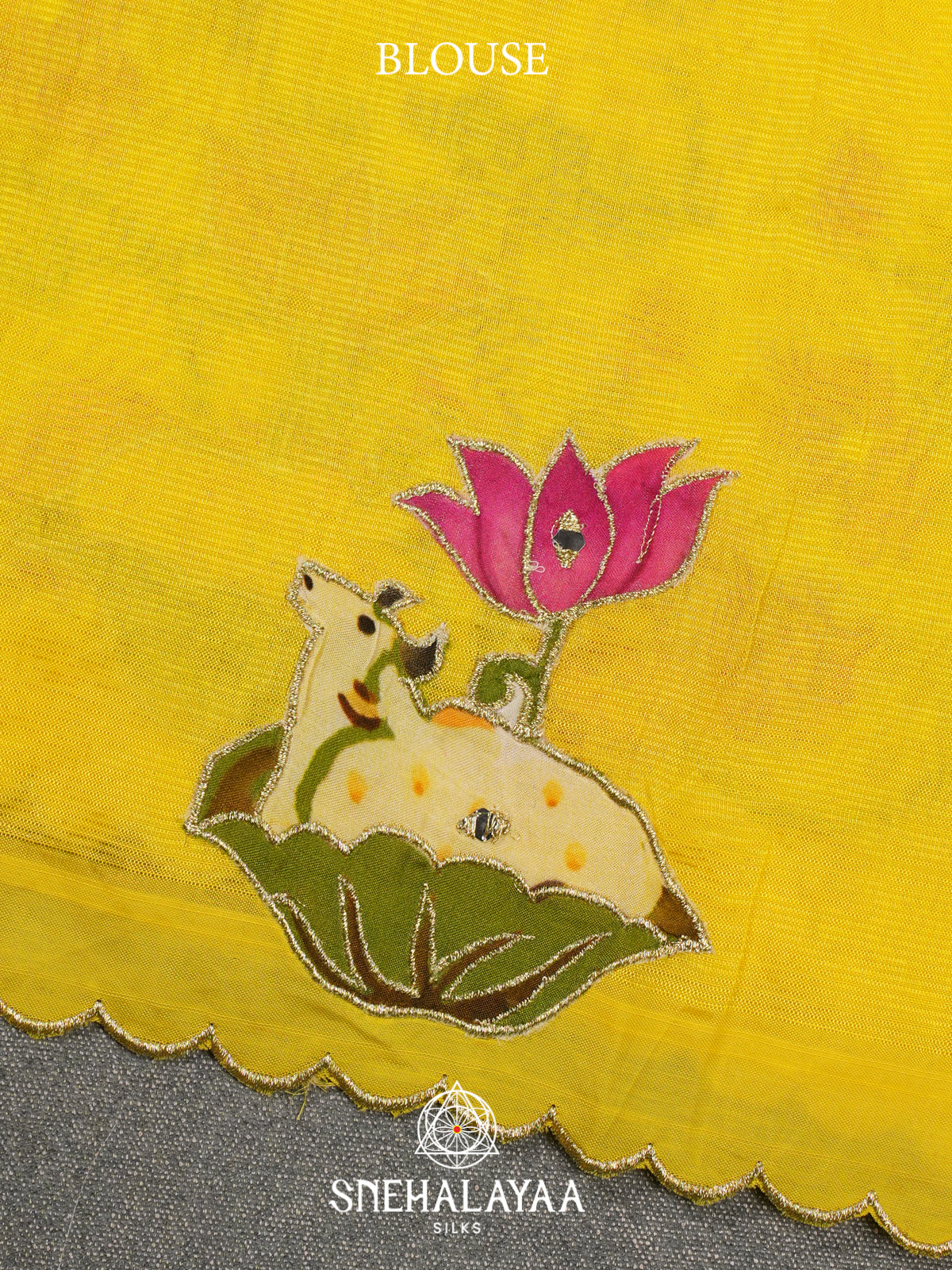 Yellow Mangalagiri Silk Cotton Saree